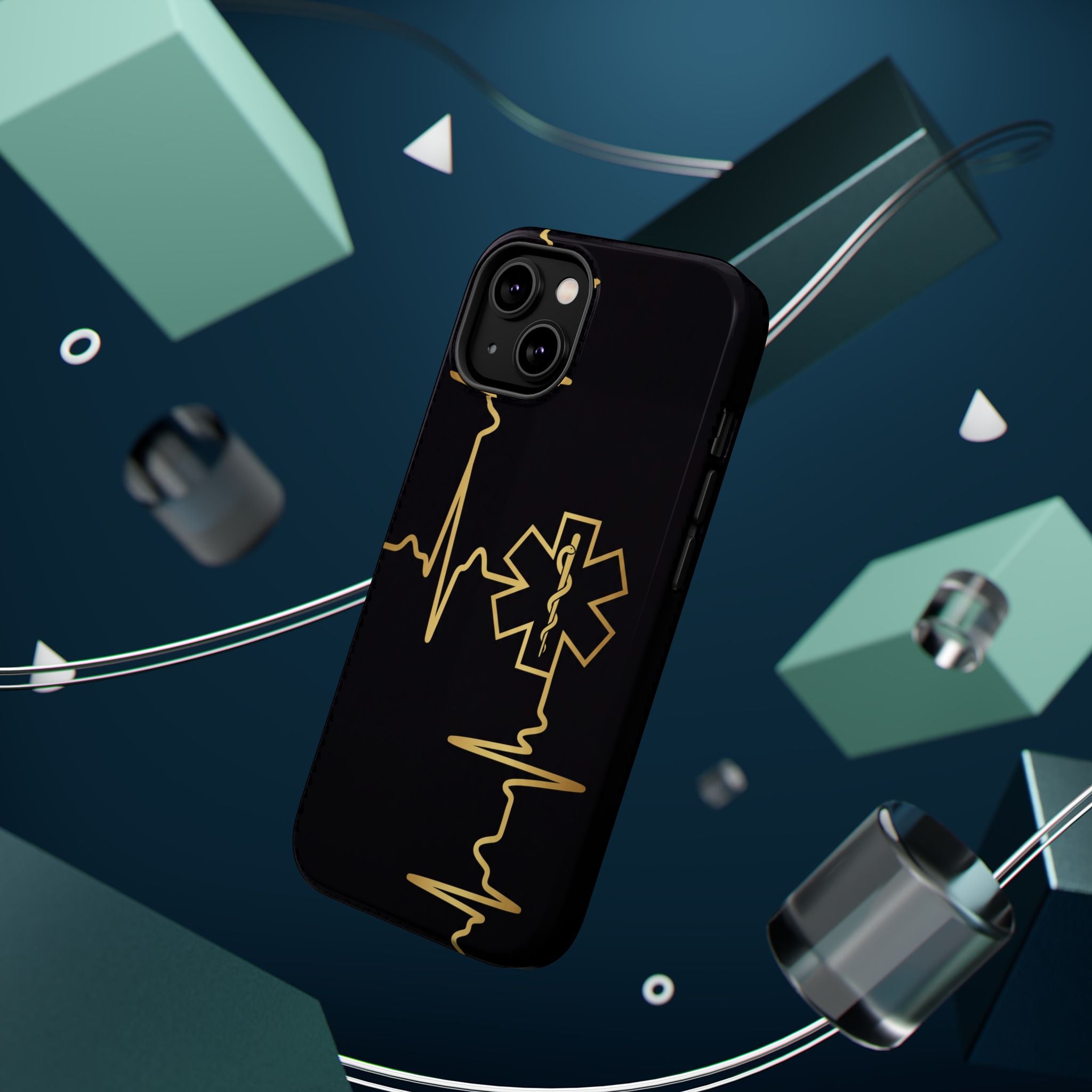 Paramedic/EMT Heartbeat Line Phone Case — Magnetic Wireless Charging Cover