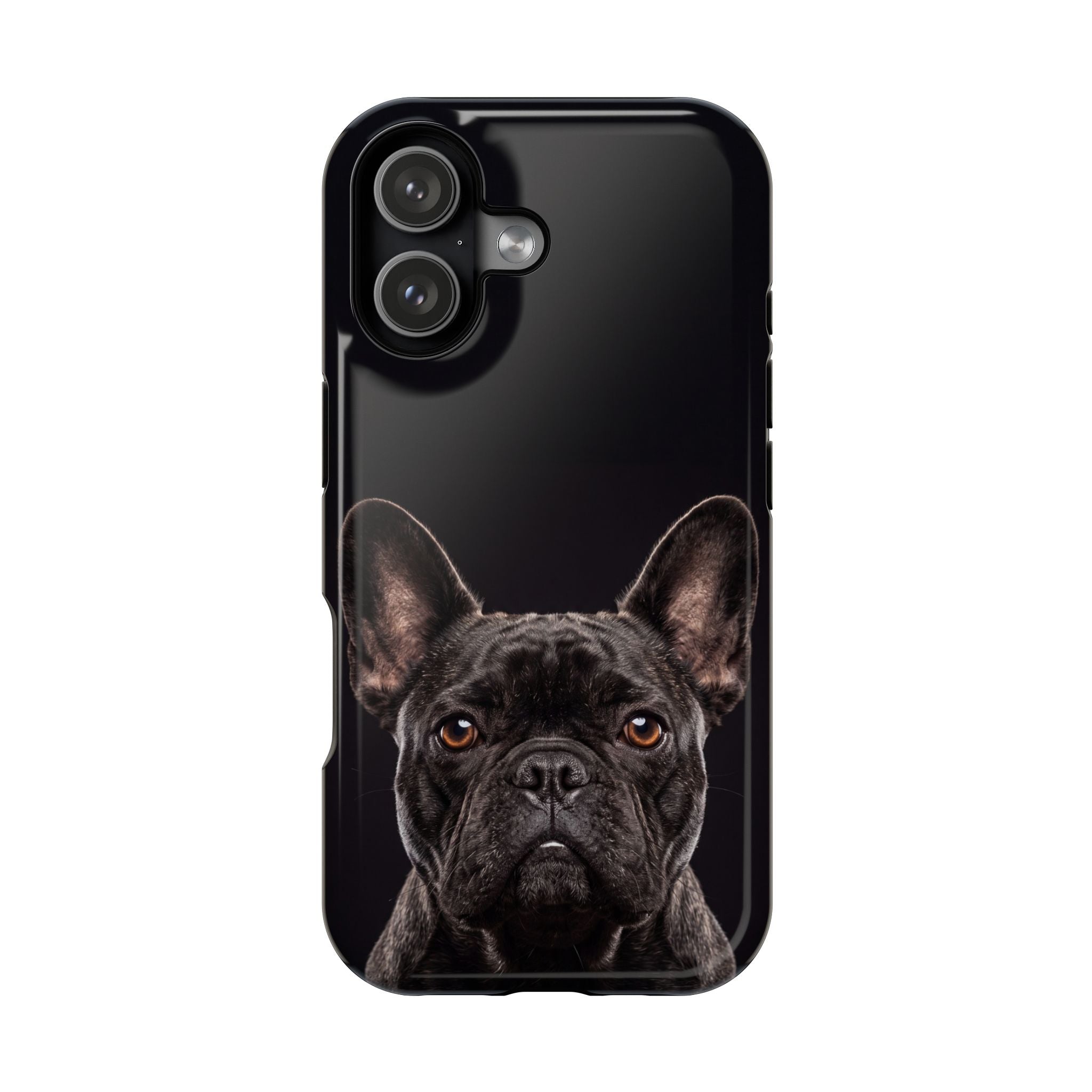 Black French Bulldog Phone Case — Impact-Resistant Wireless Charging Cover