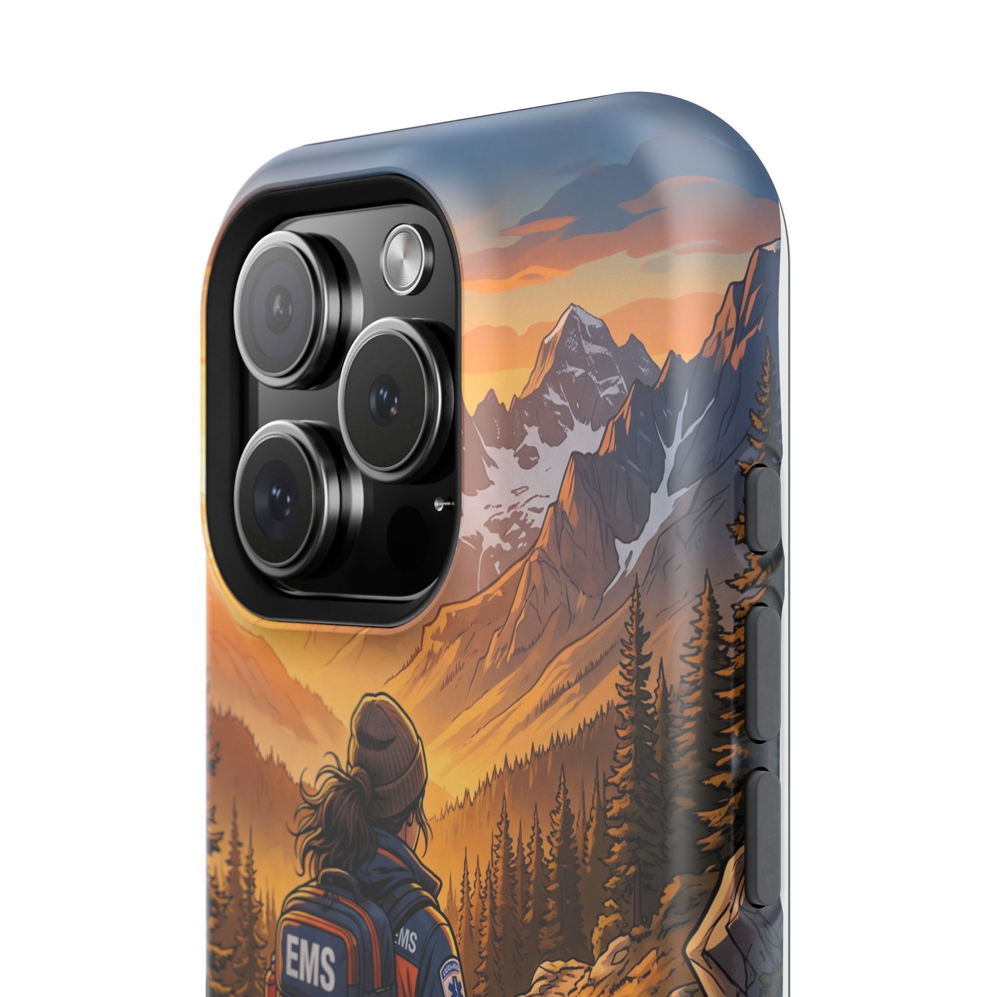 Paramedic/EMT Mountain Phone Case — Magnetic Wireless Charging Cover