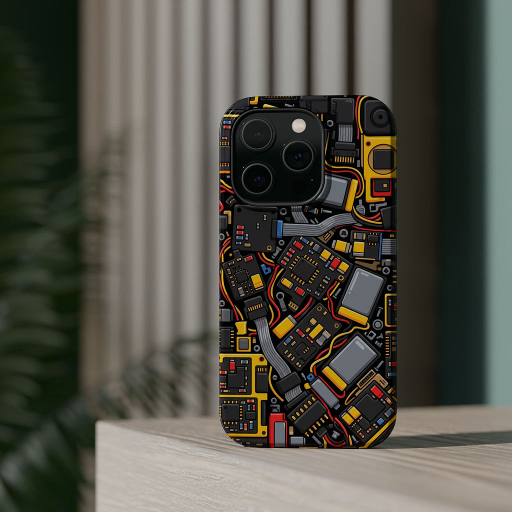 Voltage Board Phone Case — Yellow Circuit Wireless Charging Cover