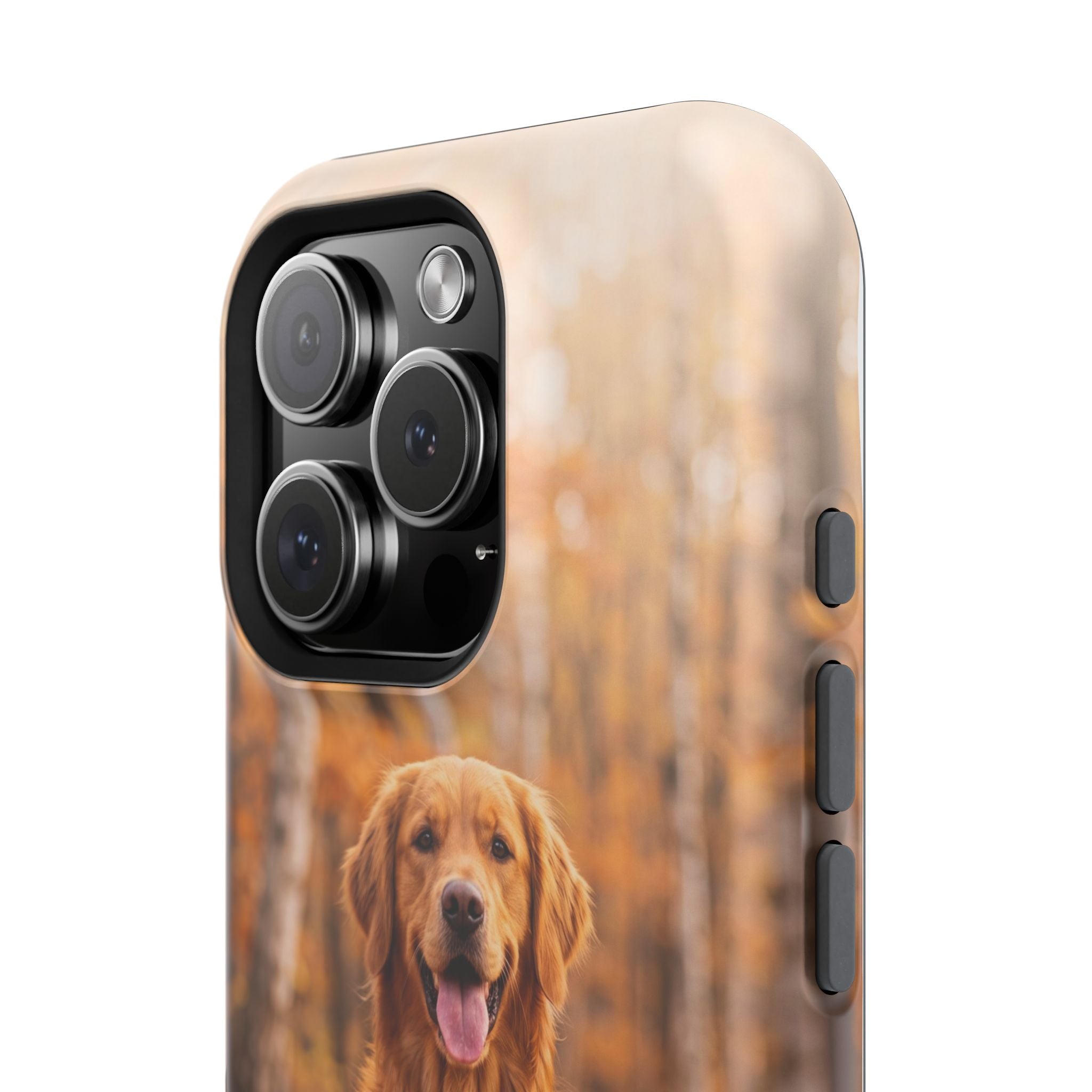 Autumn Golden Retriever Phone Case — Impact-Resistant Wireless Charging Cover