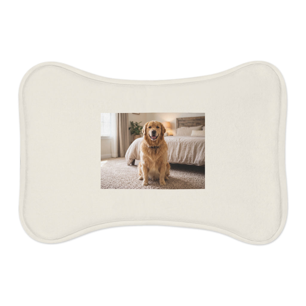 Golden Retriever Pet Bowl Mat | Non-Slip Dog Feeding Placemat