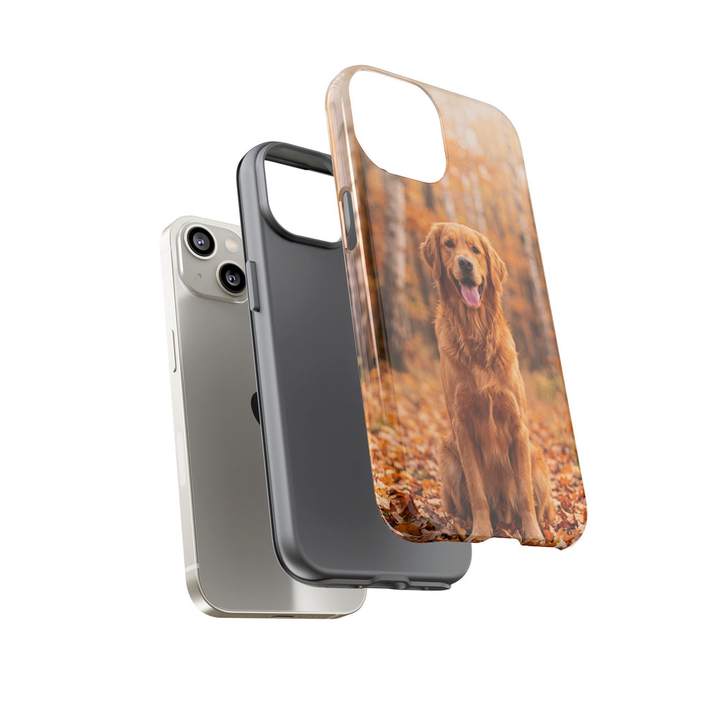 Golden Retriever Autumn Forest Phone Case | Happy Dog in Fall Foliage | Samsung & iPhone