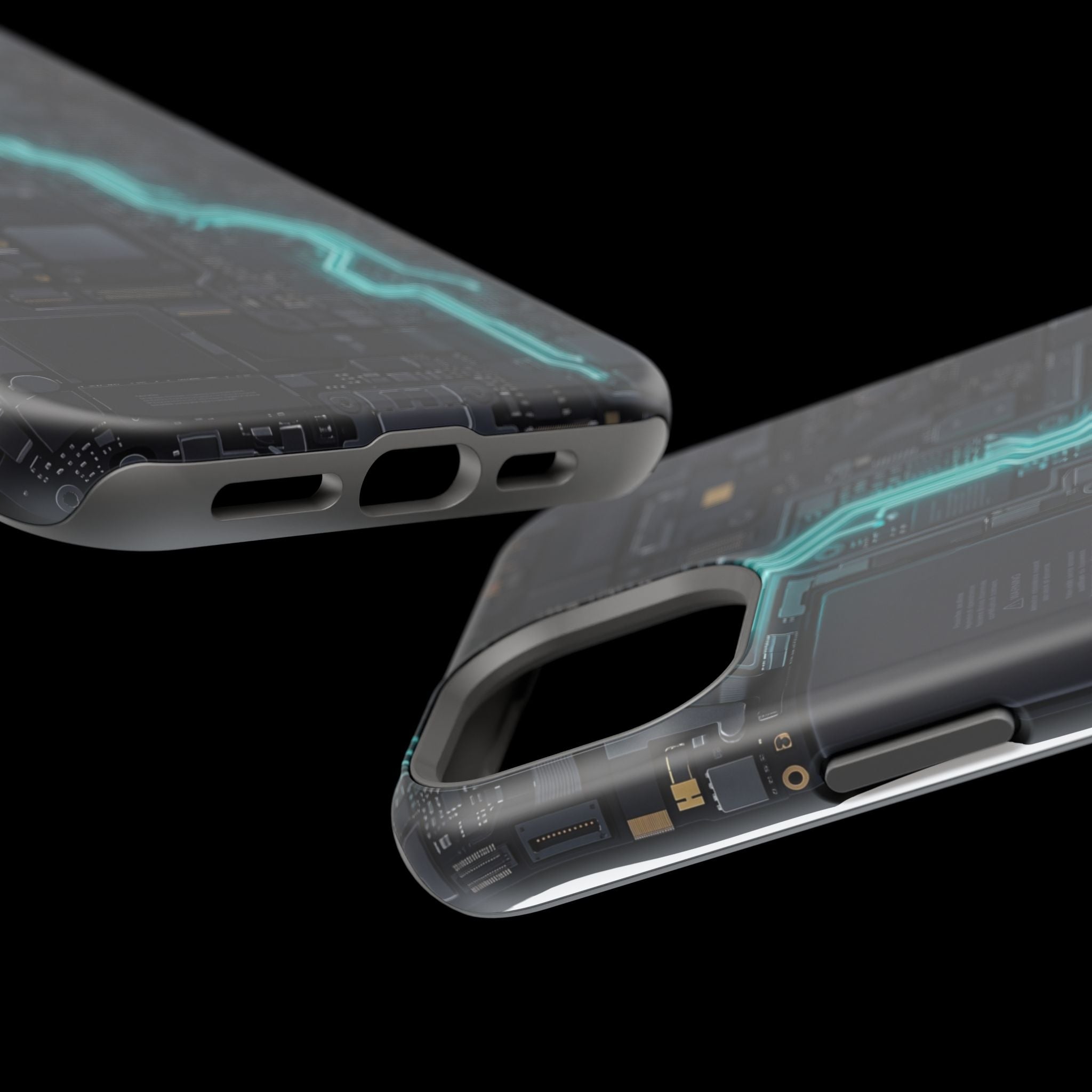 Cyan Bolt Electrician Phone Case — Electric Circuit Wireless Charging Cover