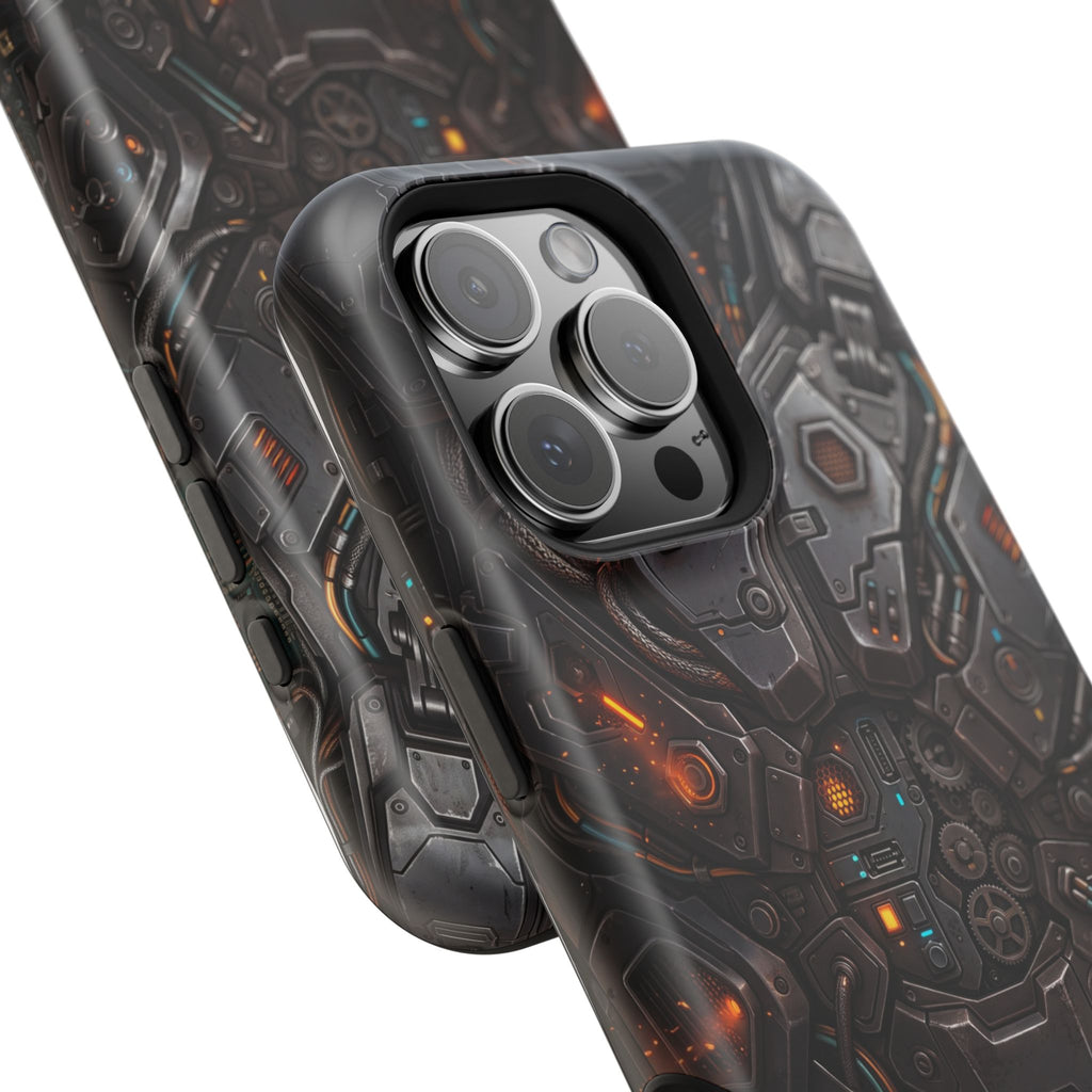 Mech Armor Phone Case — Industrial Circuit Wireless Charging Cover