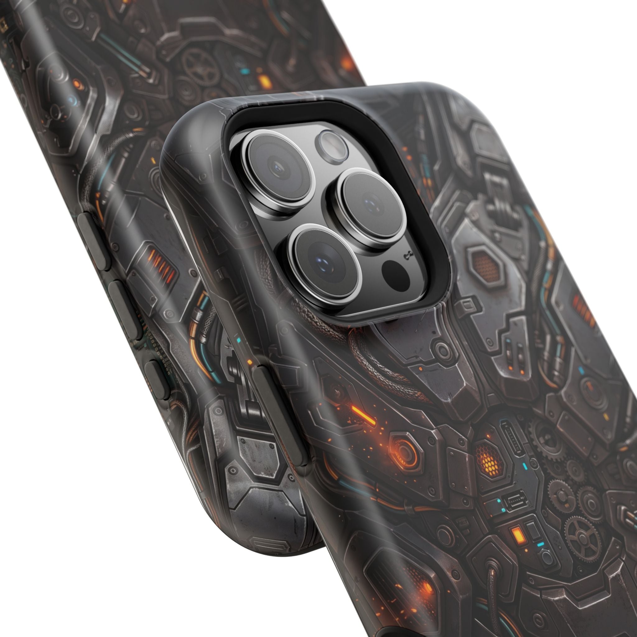 Mech Armor Phone Case — Industrial Circuit Wireless Charging Cover
