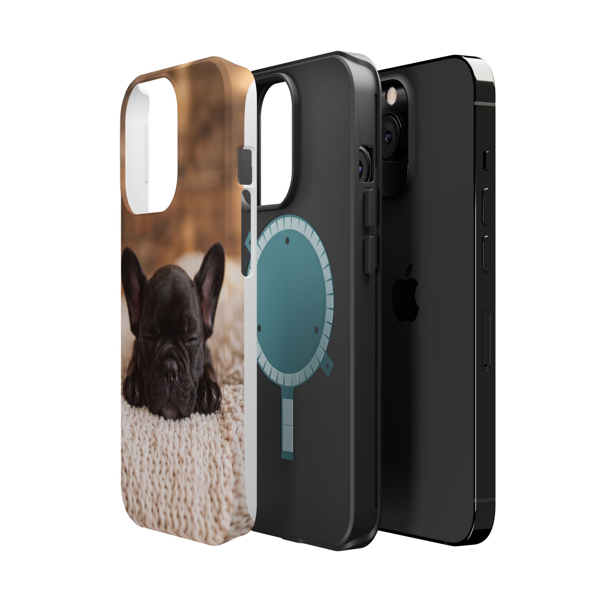 Sleepy French Bulldog Phone Case — Impact-Resistant Wireless Charging Cover
