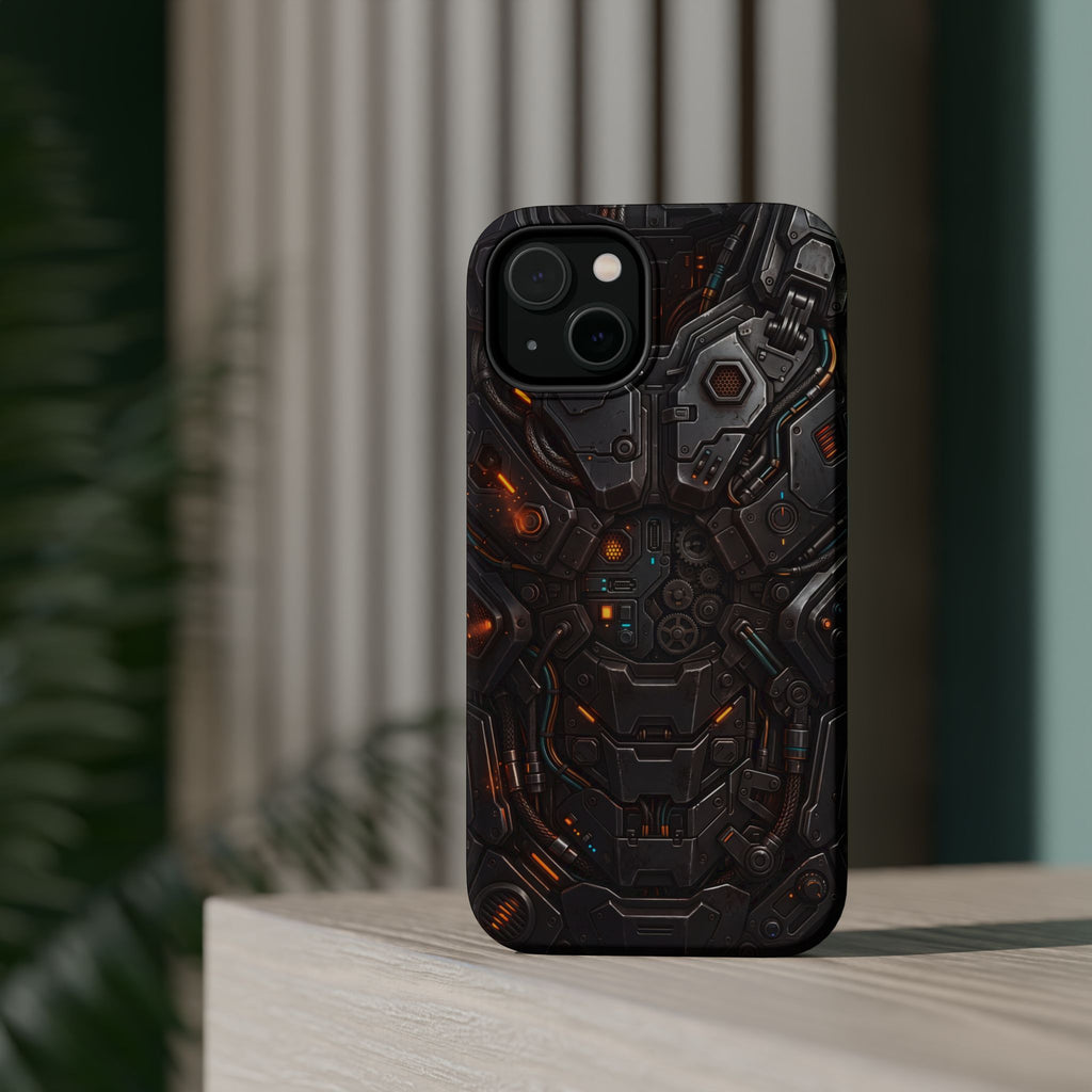 Mech Armor Phone Case — Industrial Circuit Wireless Charging Cover
