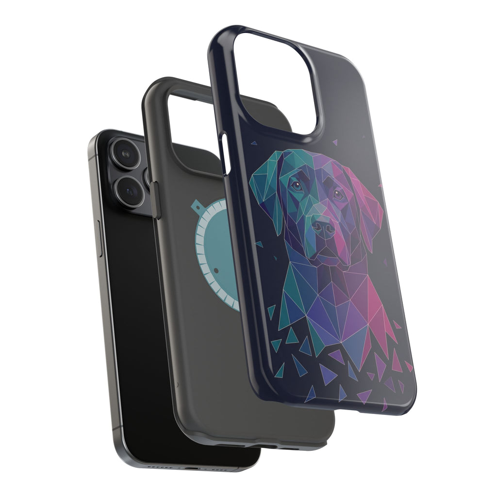 Geometric Labrador Phone Case — Tough Magnetic Case with Wireless Charging