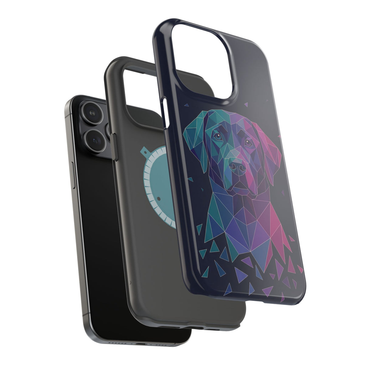 Geometric Labrador Phone Case — Tough Magnetic Case with Wireless Charging
