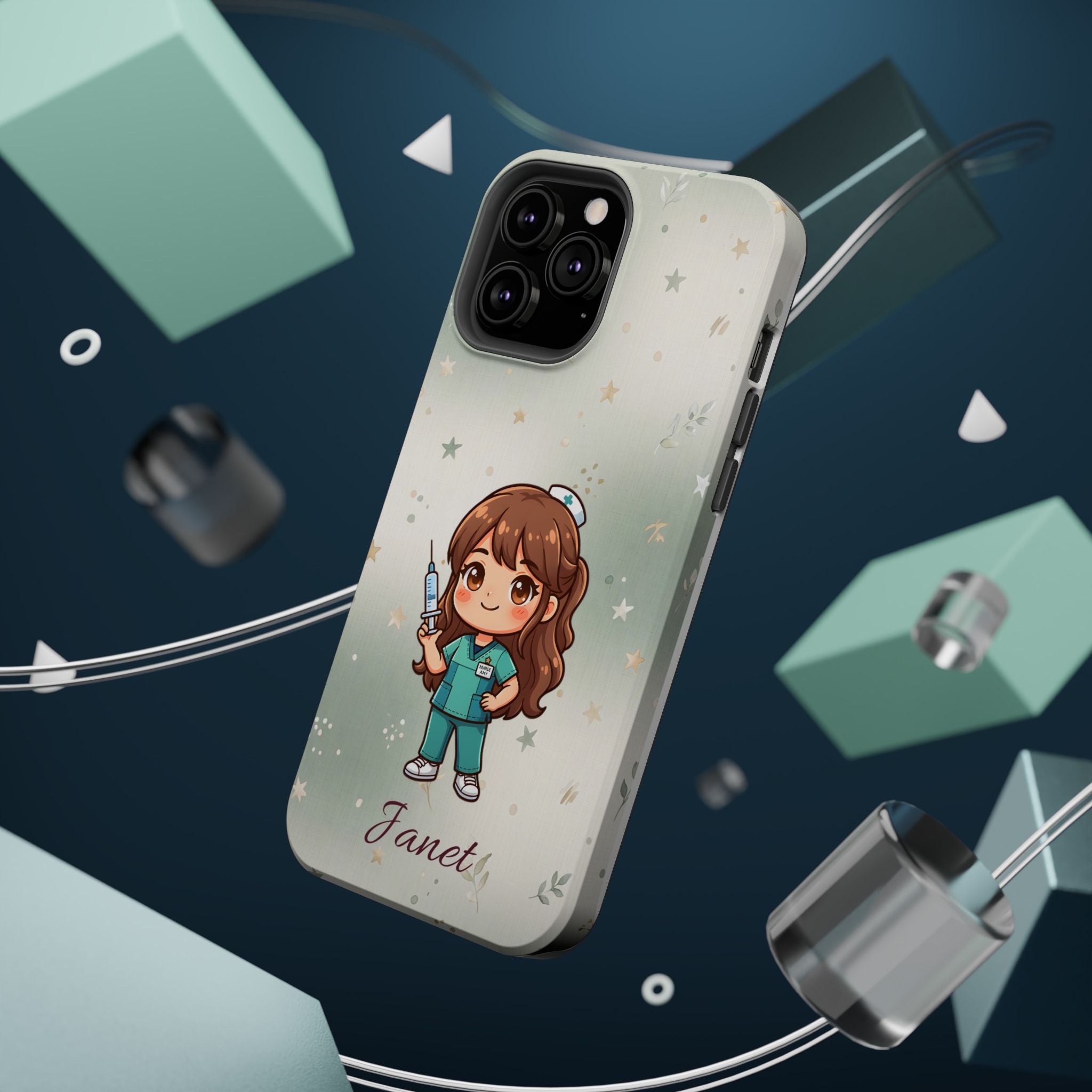 Personalized Nurse with Syringe Phone Case — Wireless Charging Cover