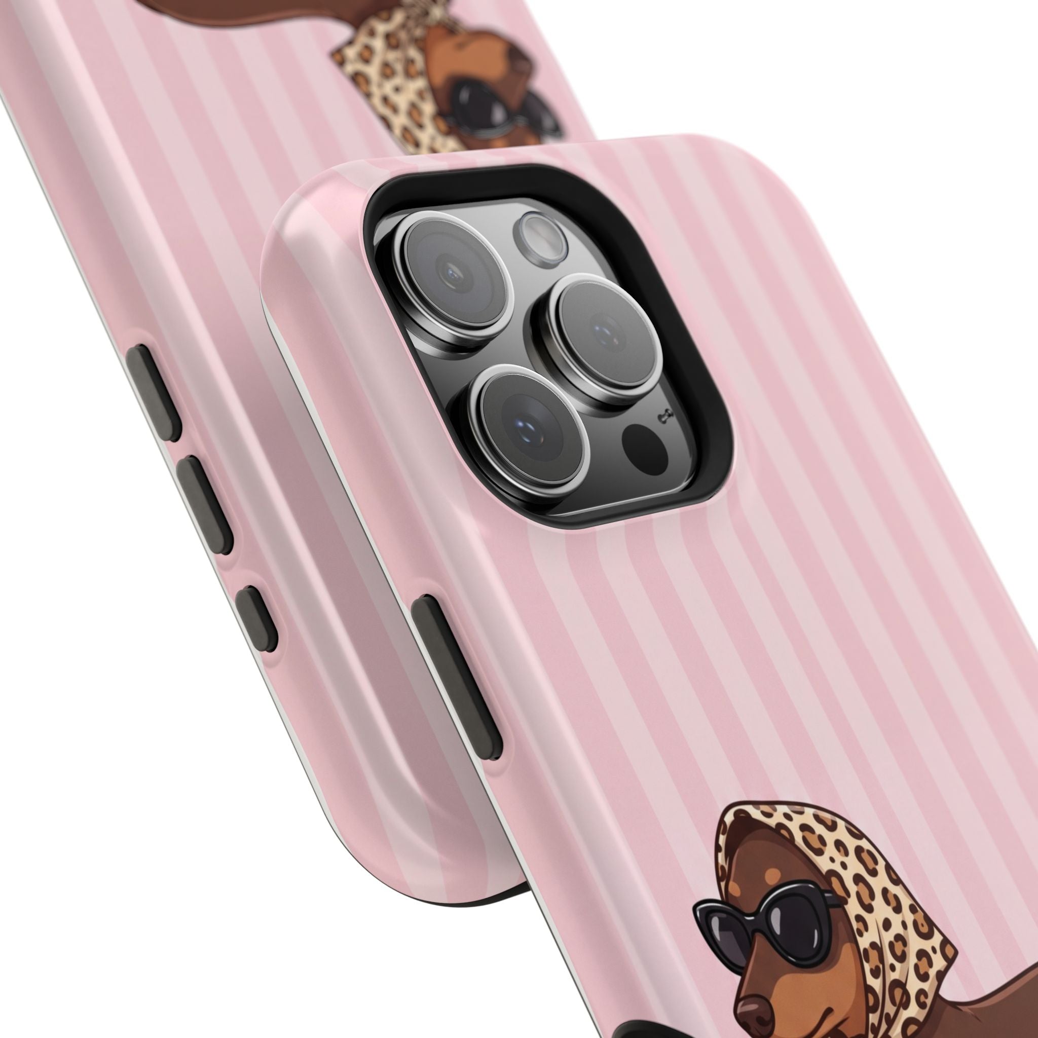 Preppy Dachshund Phone Case — Impact-Resistant Wireless Charging Cover