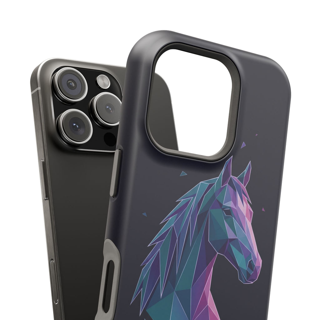 Personalized Geometric Horse Phone Case — Tough Magnetic Case with Wireless Charging