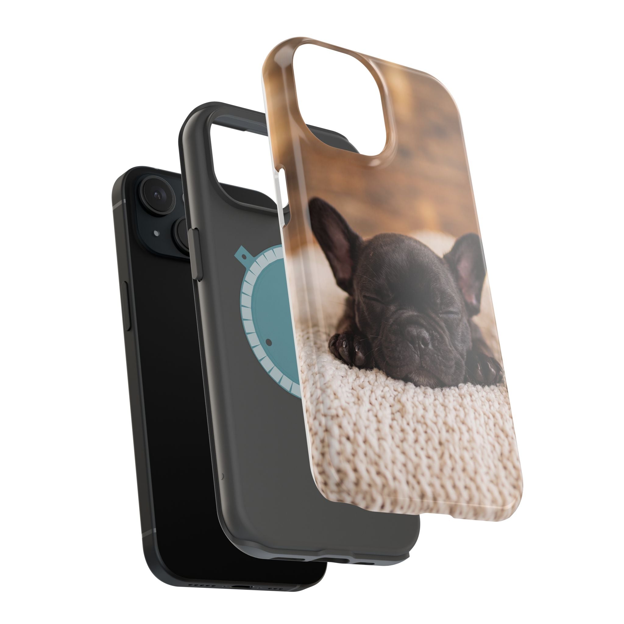 Sleepy French Bulldog Phone Case — Impact-Resistant Wireless Charging Cover