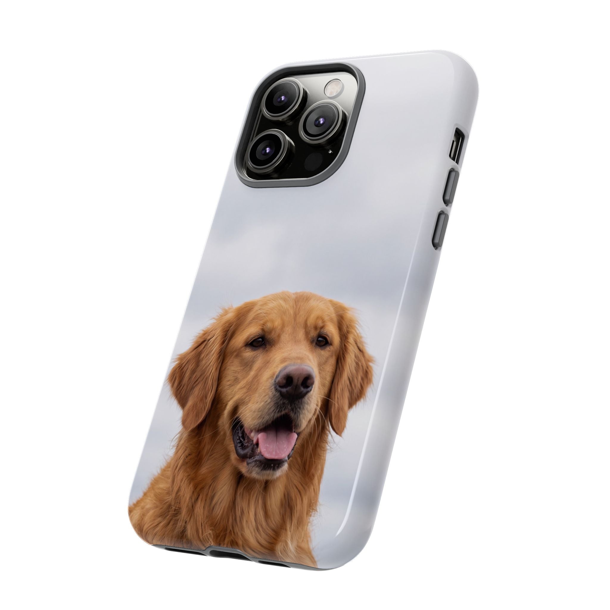 Golden Retriever Portrait Phone Case | Happy Dog Photo on Soft Sky Background | Samsung & iPhone