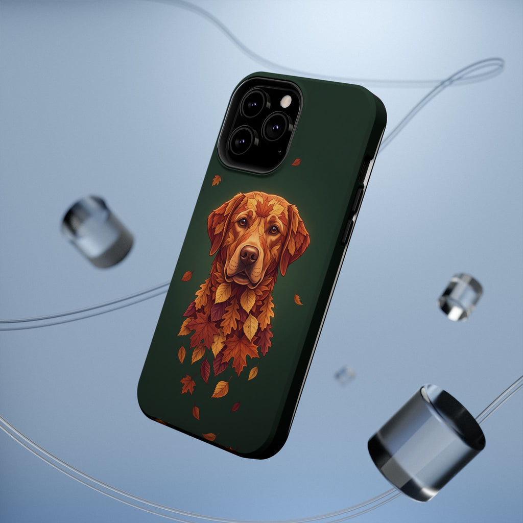 Autumn Leaves Labrador Phone Case — Tough Magnetic Case with Wireless Charging