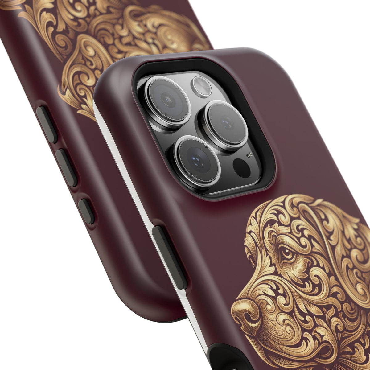 Personalized Gold Filigree Labrador Phone Case — Tough Magnetic Case with Wireless Charging
