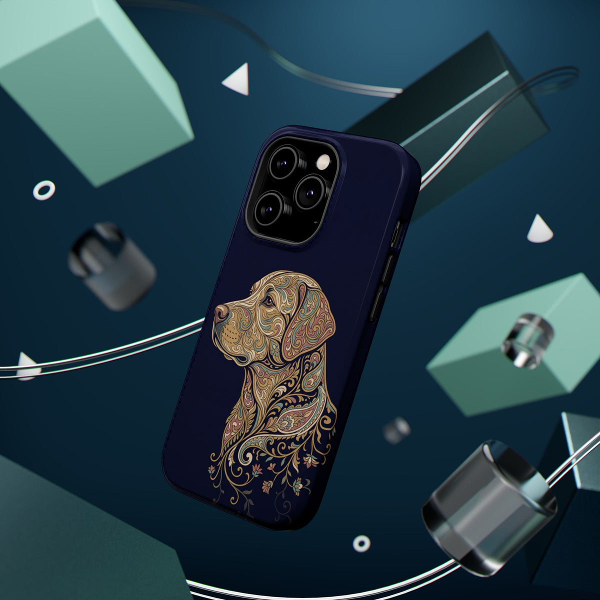 Paisley Labrador Phone Case — Tough Magnetic Case with Wireless Charging