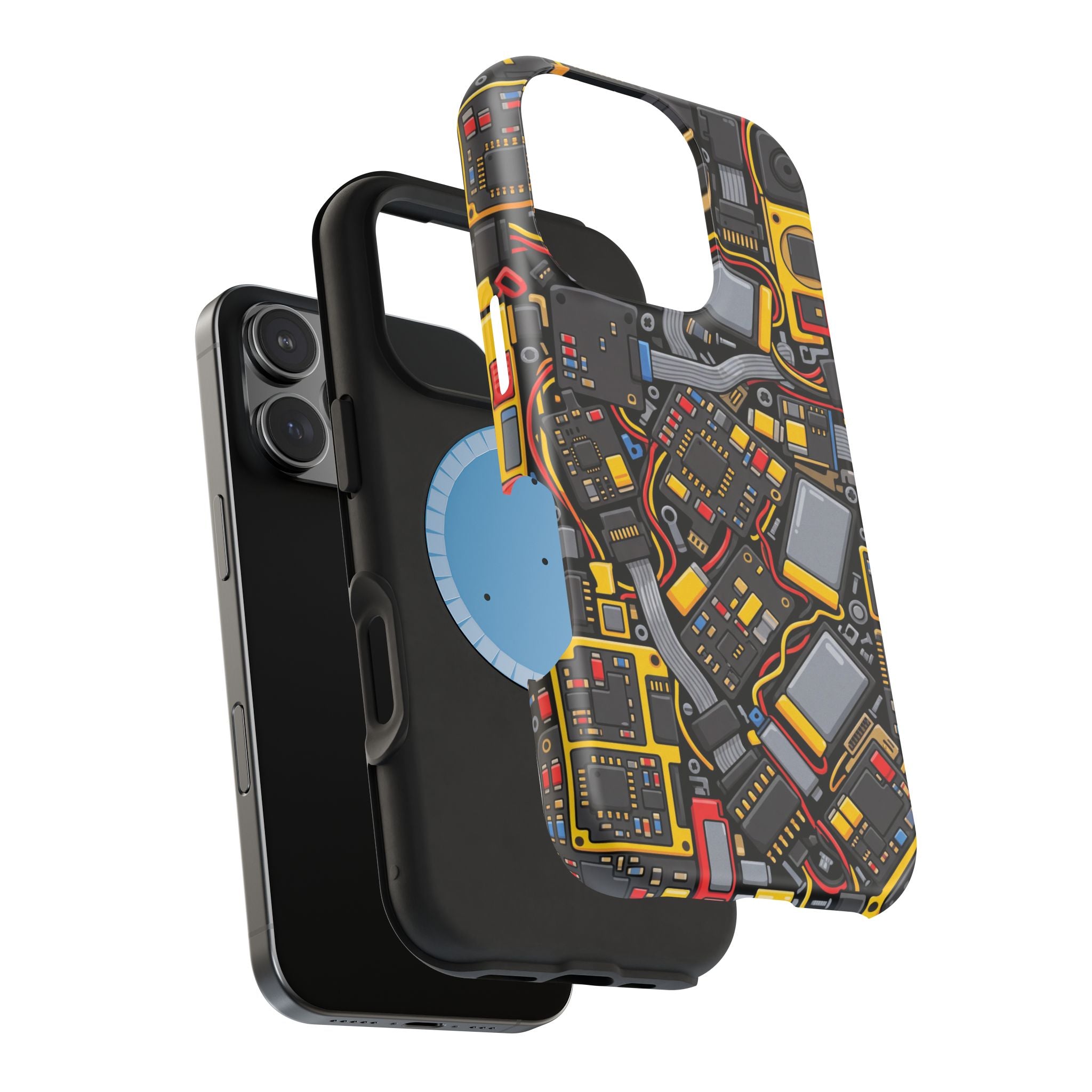 Voltage Board Phone Case — Yellow Circuit Wireless Charging Cover