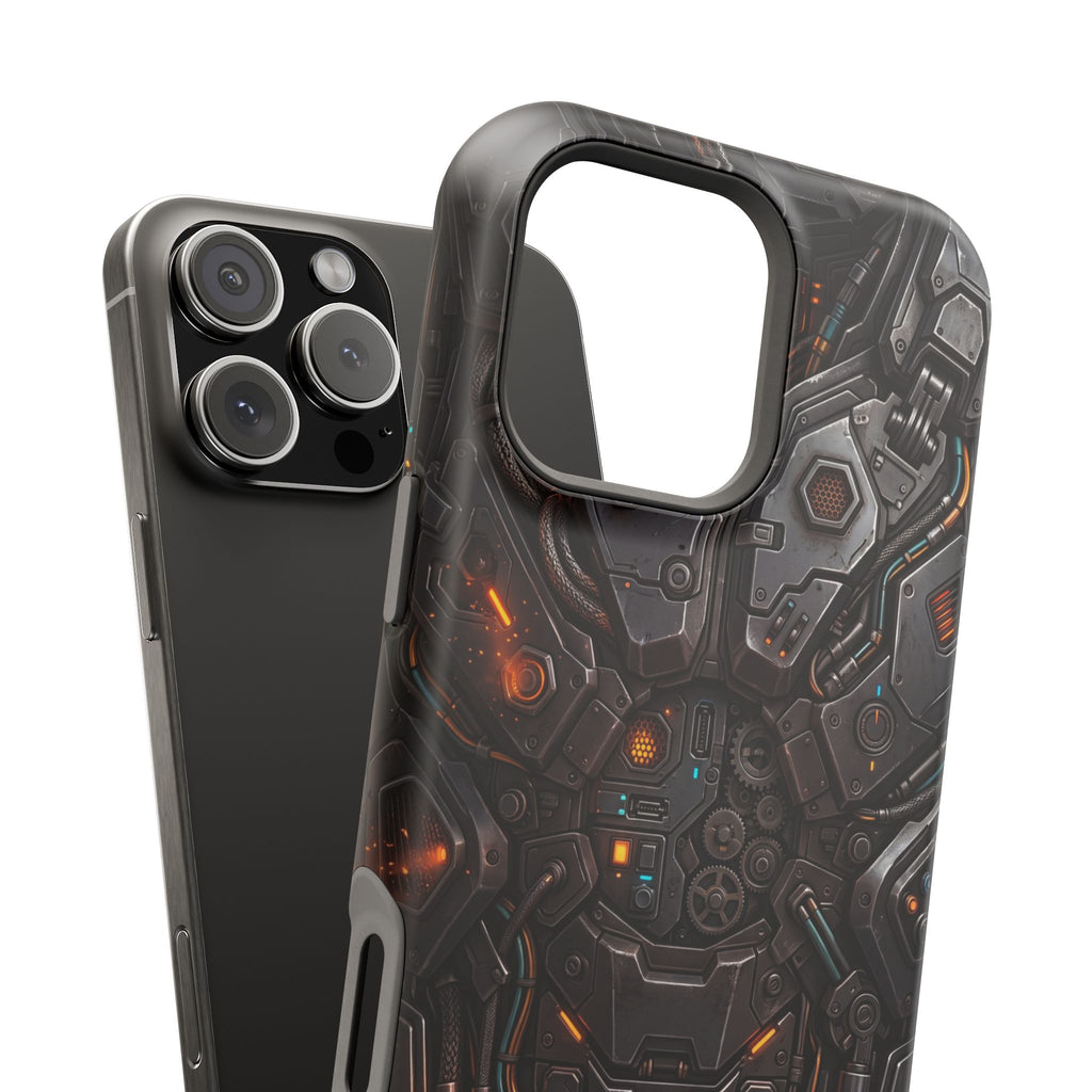 Mech Armor Phone Case — Industrial Circuit Wireless Charging Cover