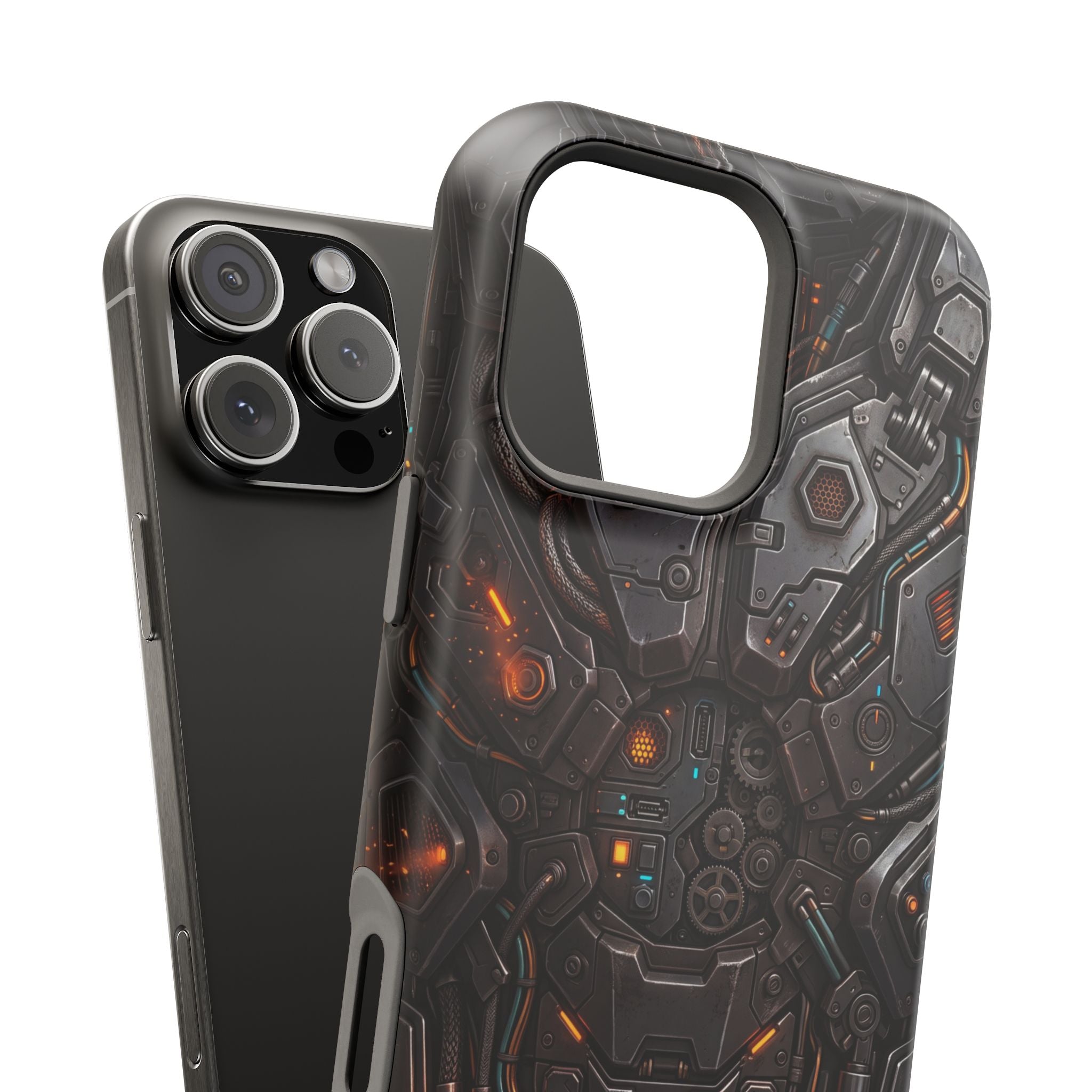 Mech Armor Phone Case — Industrial Circuit Wireless Charging Cover