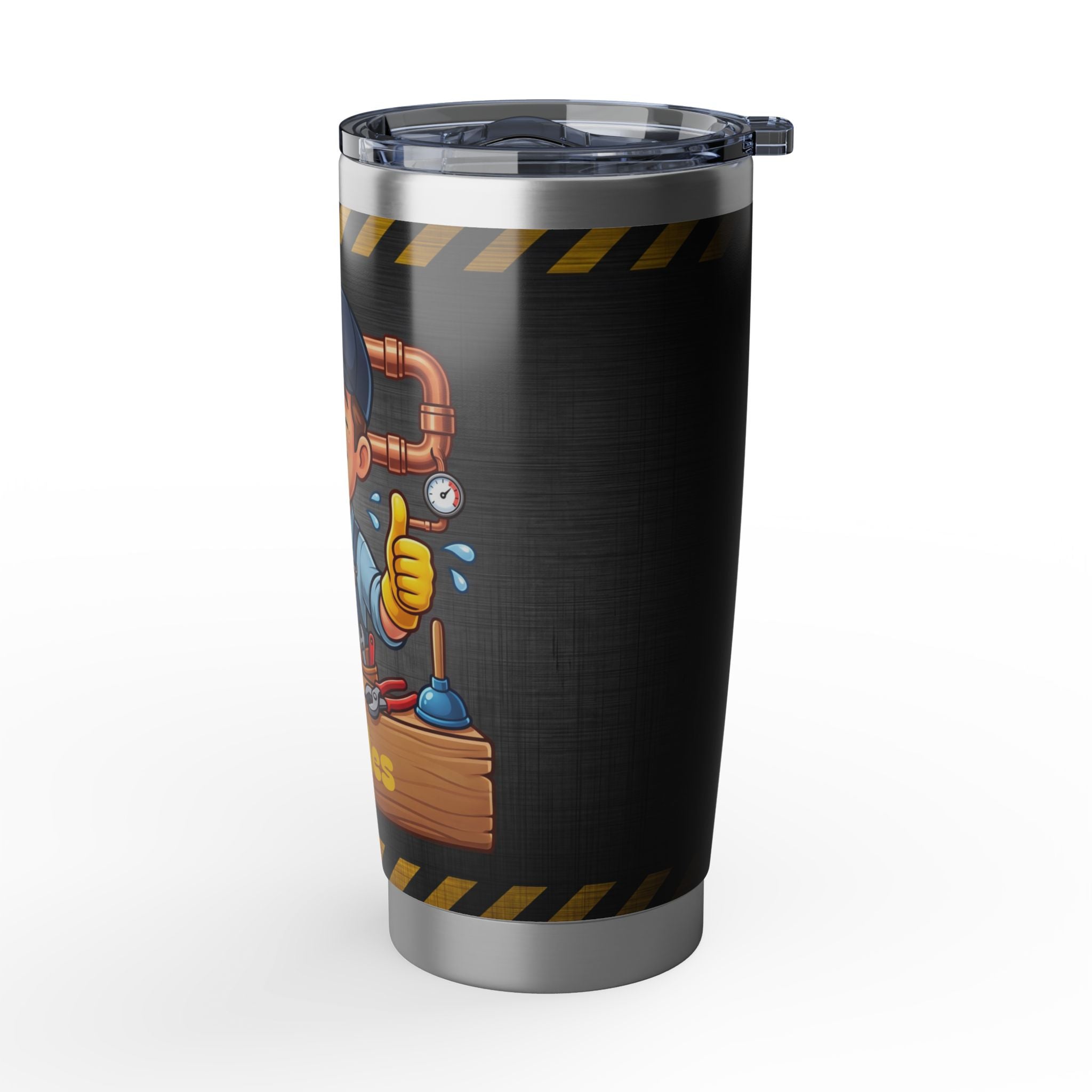 Personalized Plumber Mascot Tumbler – Custom Name Industrial Design 20 oz