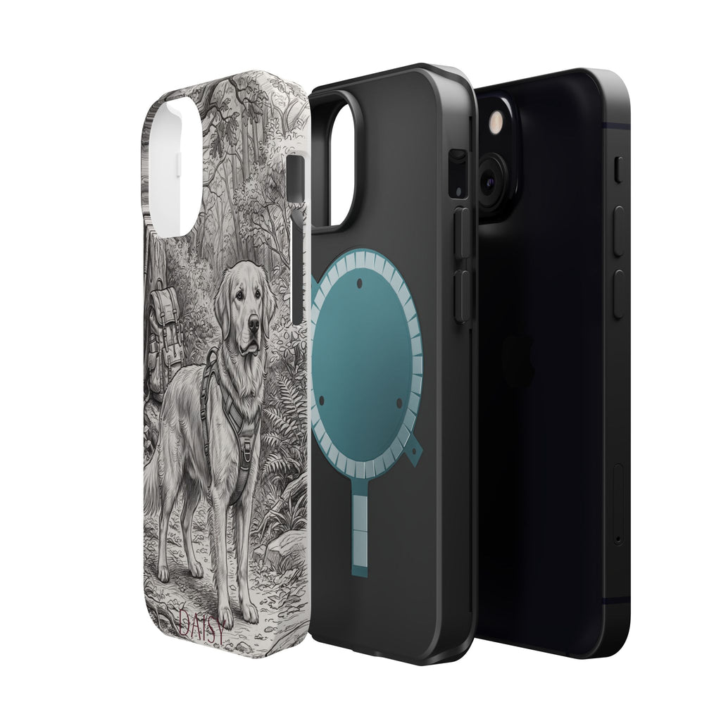 Personalized Golden Retriever Woodland Trail Phone Case — Wireless Charging Cover