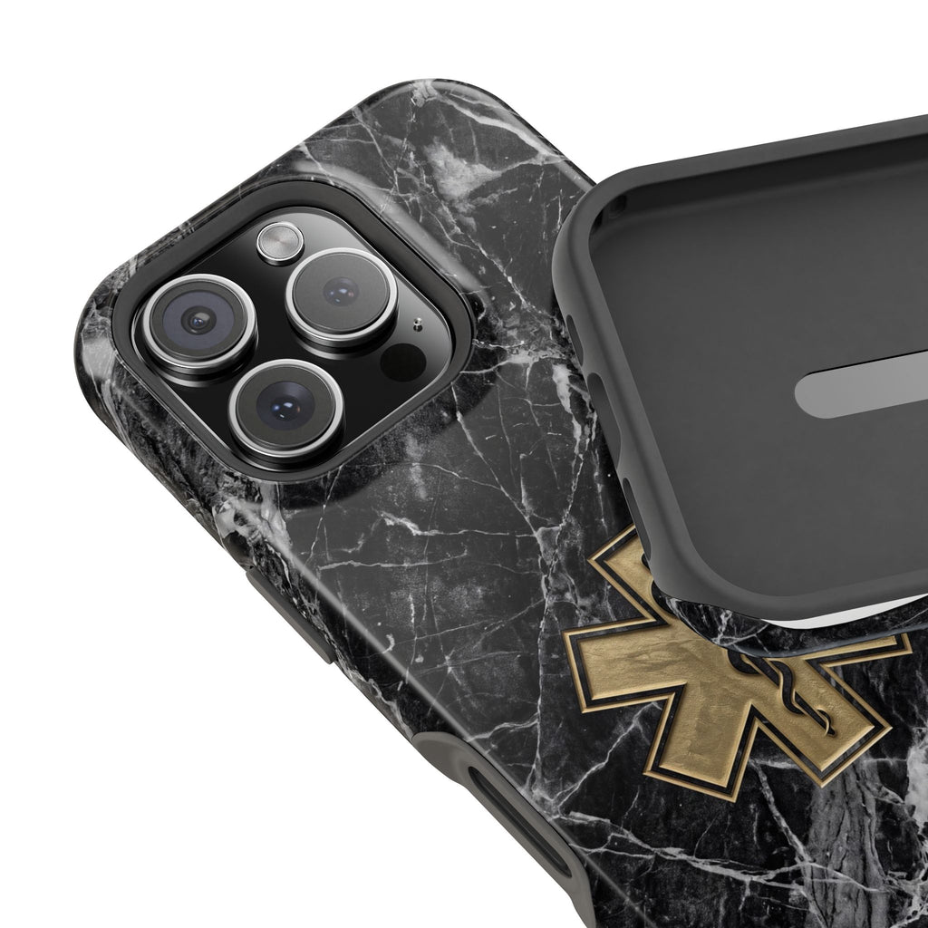 Paramedic/EMT Marble Phone Case — Magnetic Wireless Charging Cover