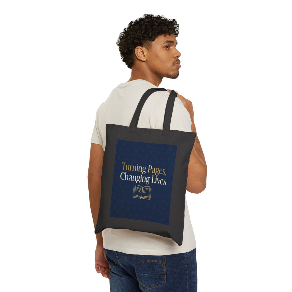 Turning Pages Changing Lives Tote Bag - Teacher Gift, Literacy Teacher, Educator Appreciation