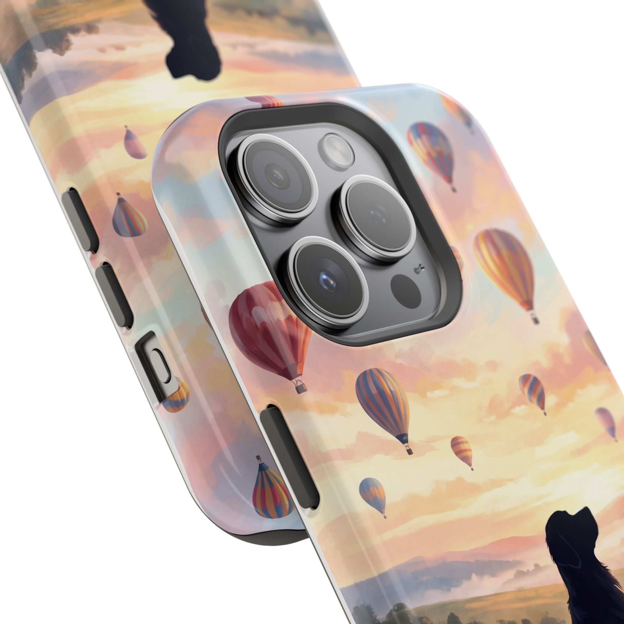 Personalized Golden Retriever Hot Air Balloon Phone Case — Wireless Charging Cover