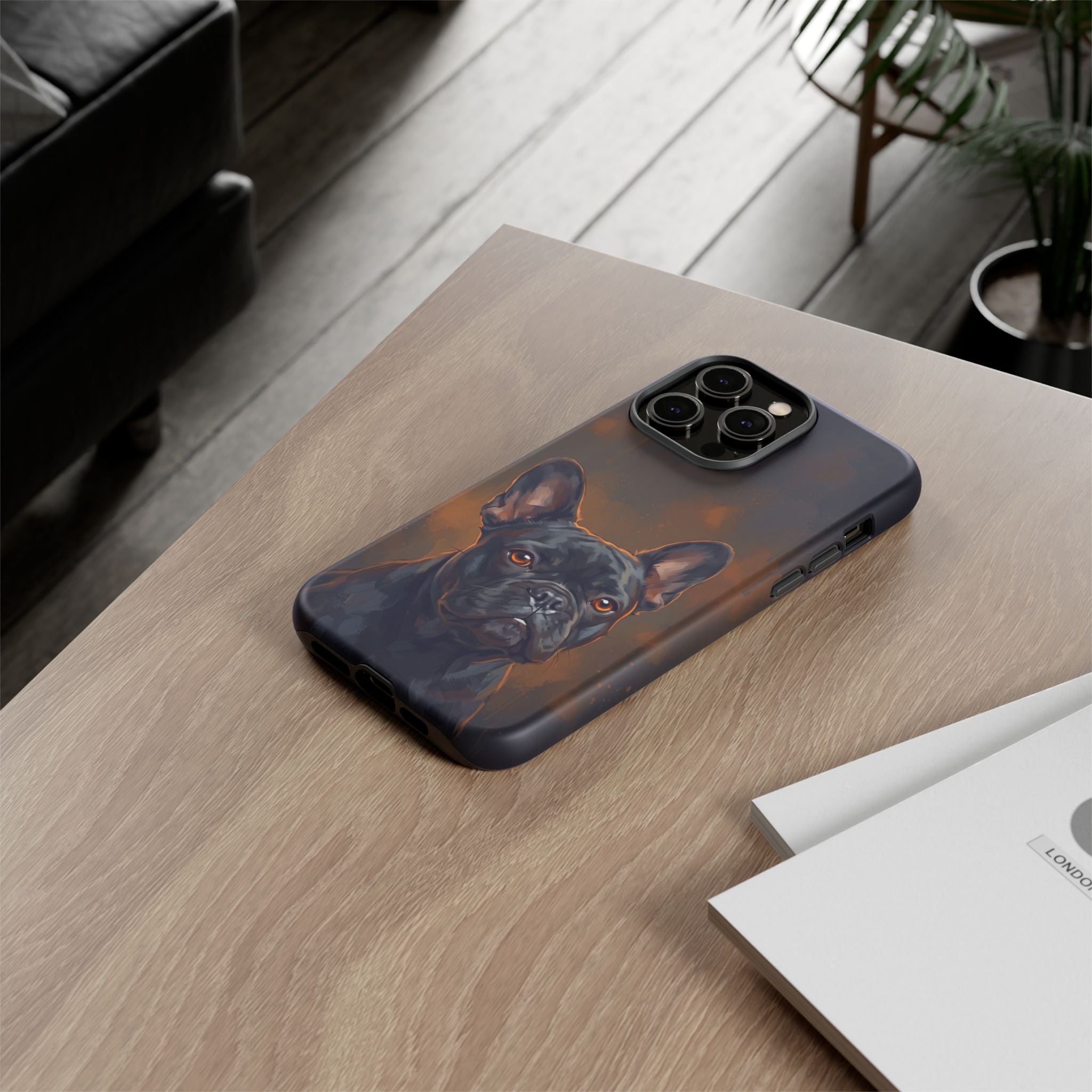 Moody French Bulldog Portrait Phone Case | Dramatic Studio Photography Style | iPhone & Samsung