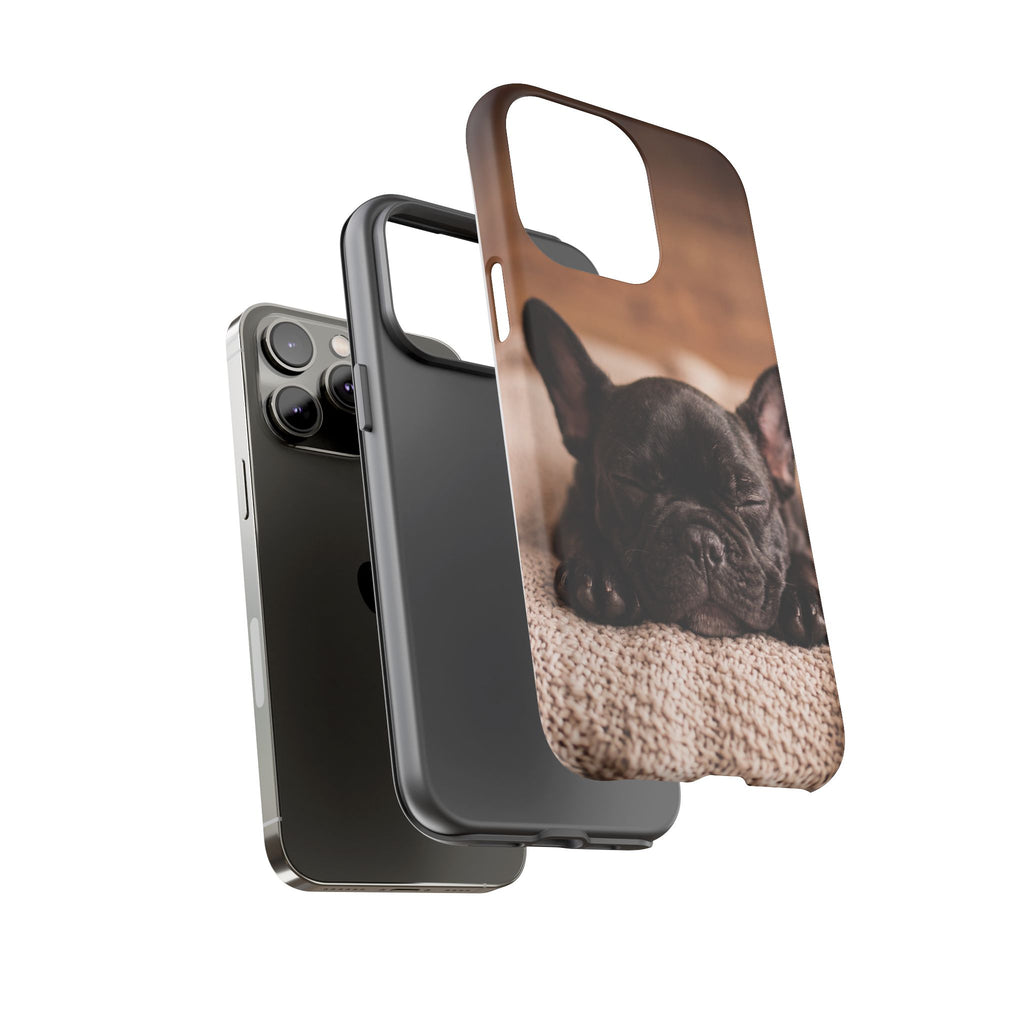 Sleeping French Bulldog Phone Case | Cozy Frenchie Resting on Blanket | iPhone & Samsung