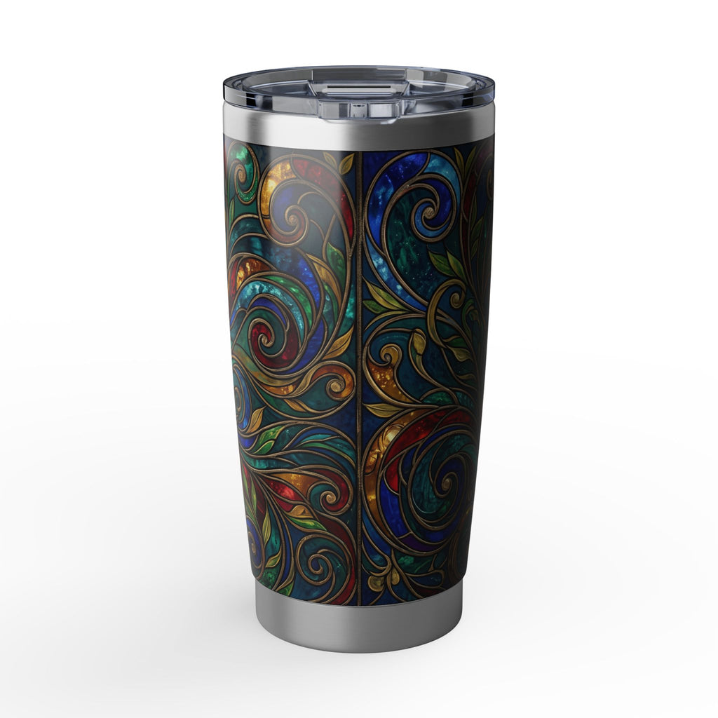 Horse Tumbler | Stained Glass Swirl Art — 20 oz Stainless Travel Mug
