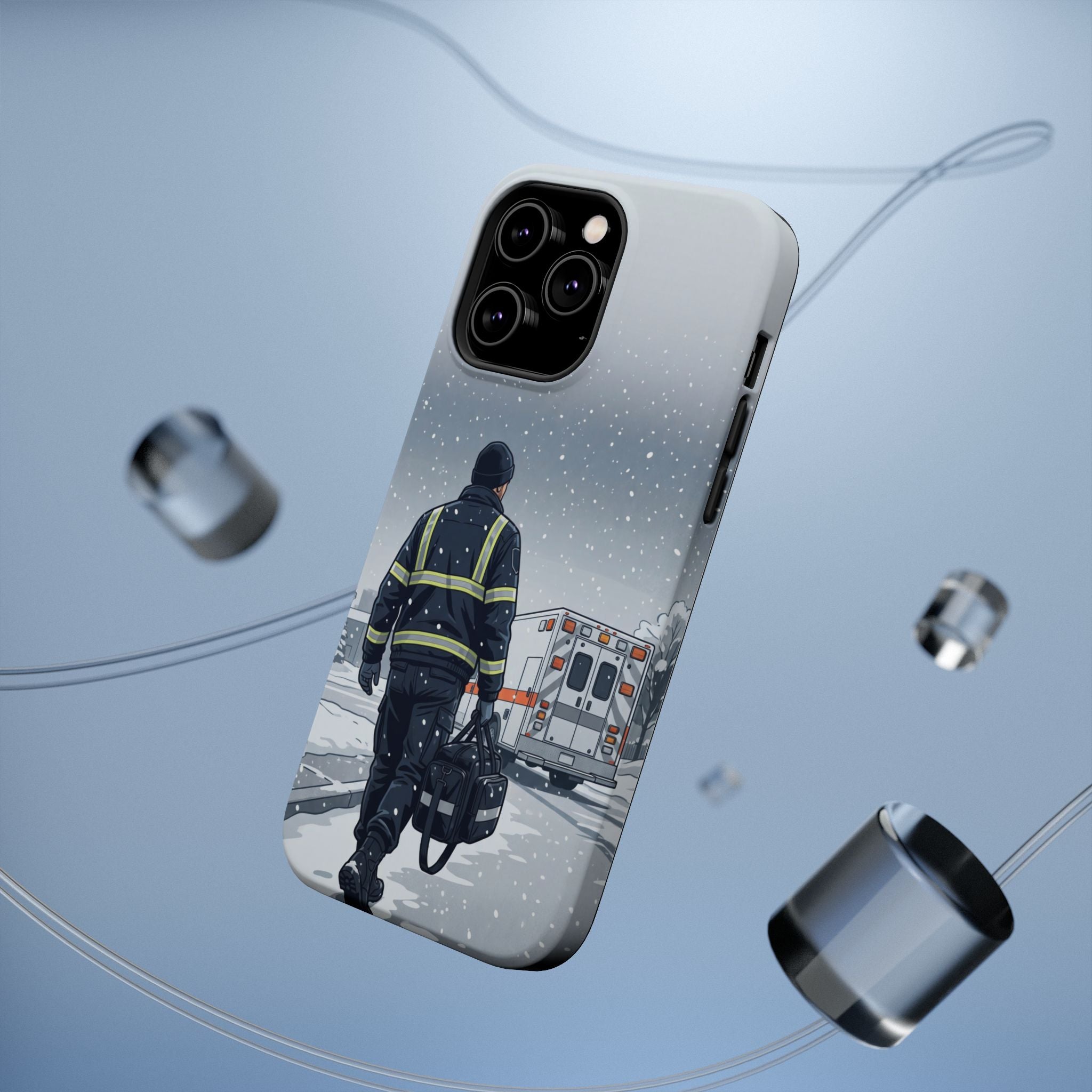 Bold Paramedic/EMT Portrait Phone Case — Magnetic Wireless Charging Cover