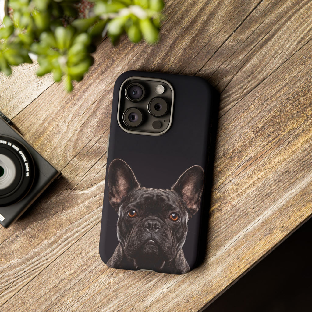 Front-Facing French Bulldog Phone Case | Dramatic Black Studio Portrait | Samsung & iPhone
