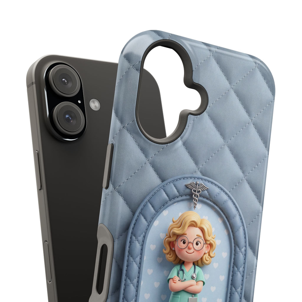 Personalized Quilted Nurse Phone Case — Wireless Charging Cover