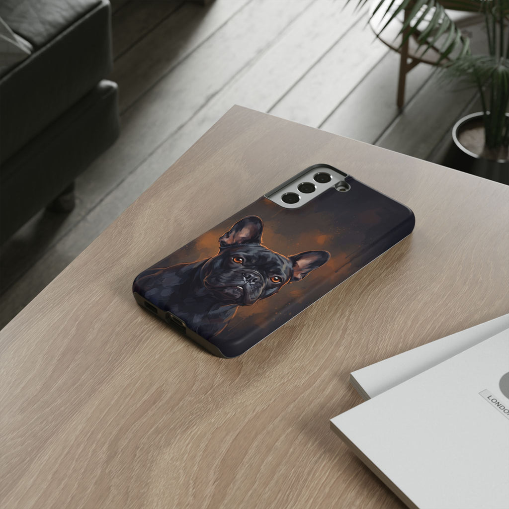 Moody French Bulldog Portrait Phone Case | Dramatic Studio Photography Style | iPhone & Samsung