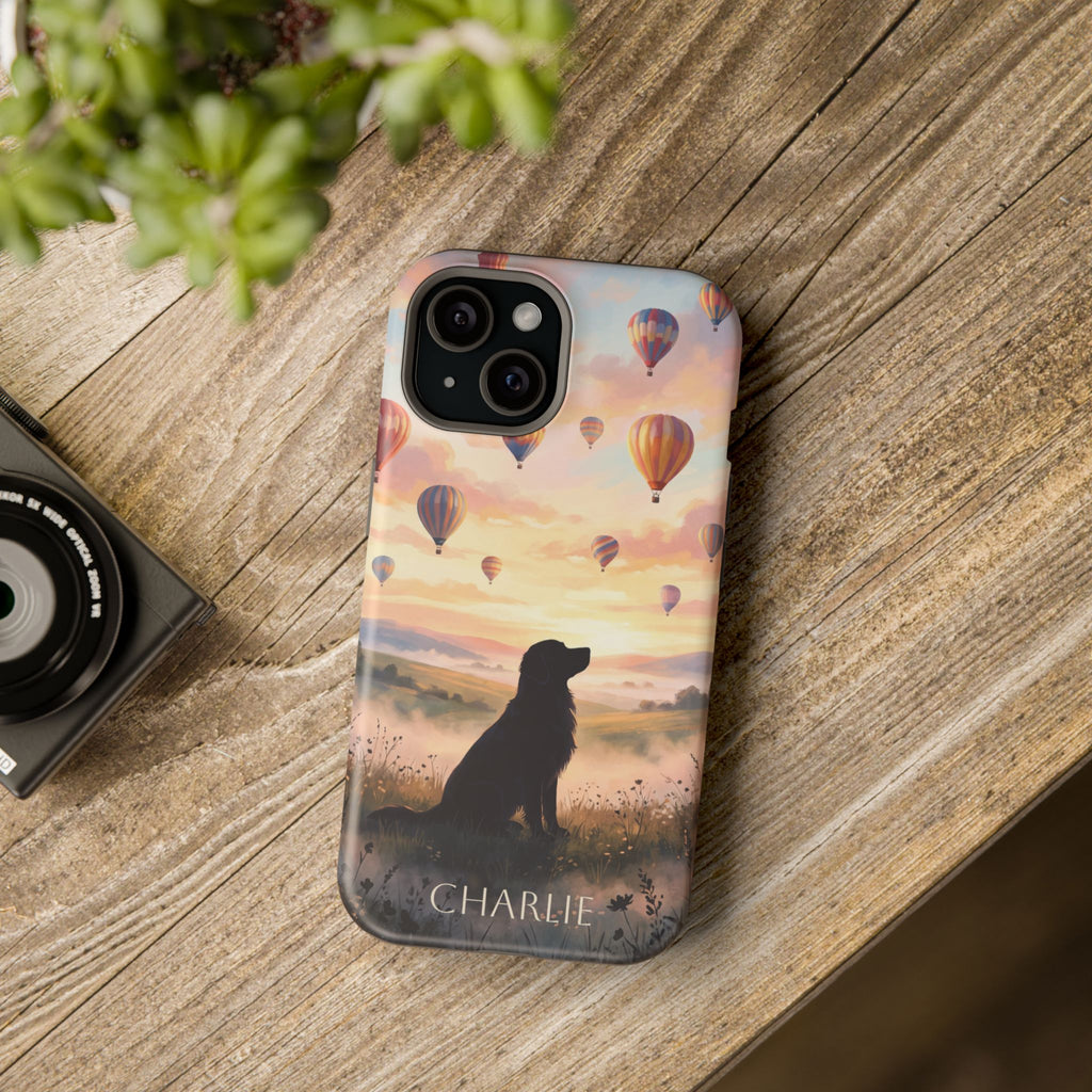Personalized Golden Retriever Hot Air Balloon Phone Case — Wireless Charging Cover