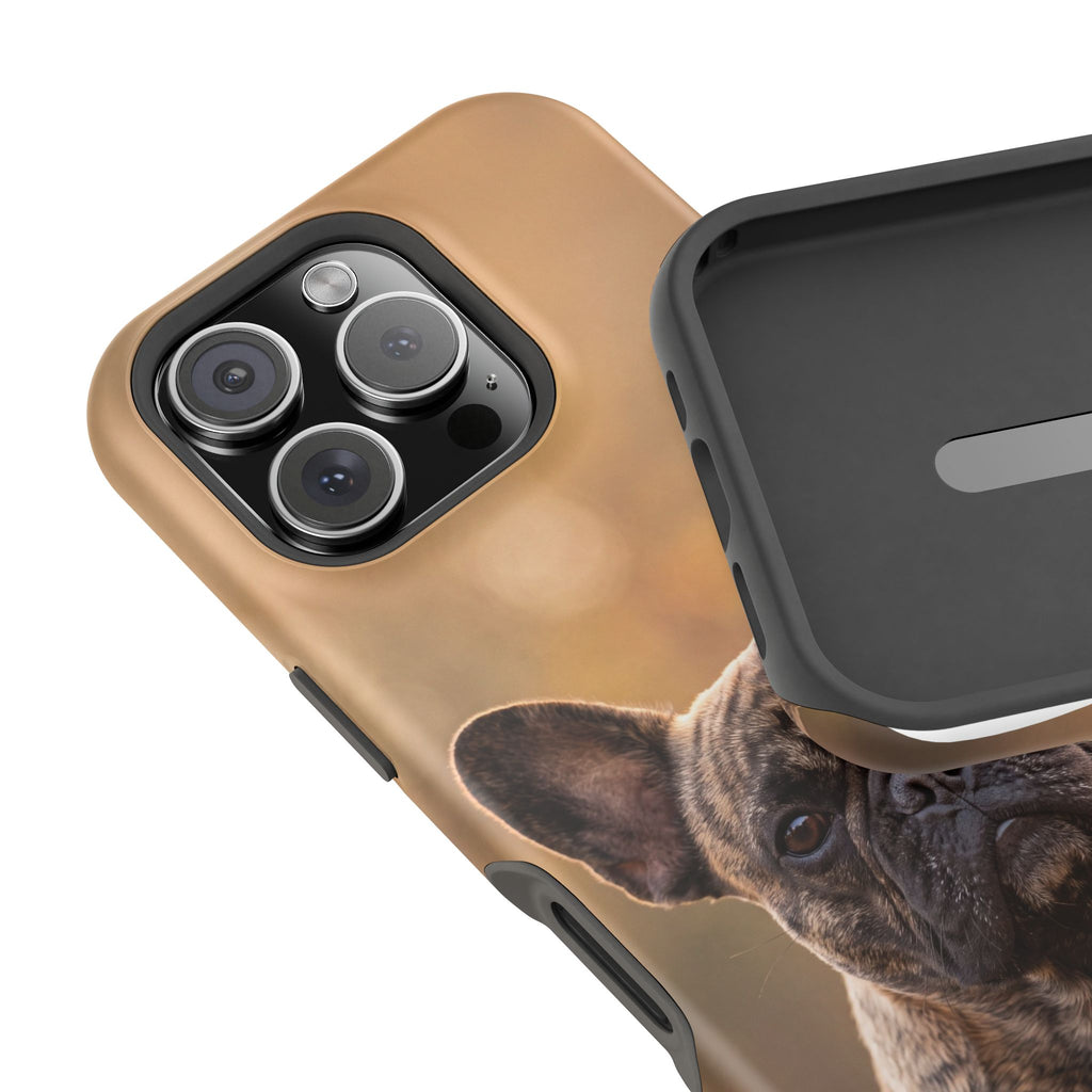 Brindle French Bulldog Phone Case — Impact-Resistant Wireless Charging Cover