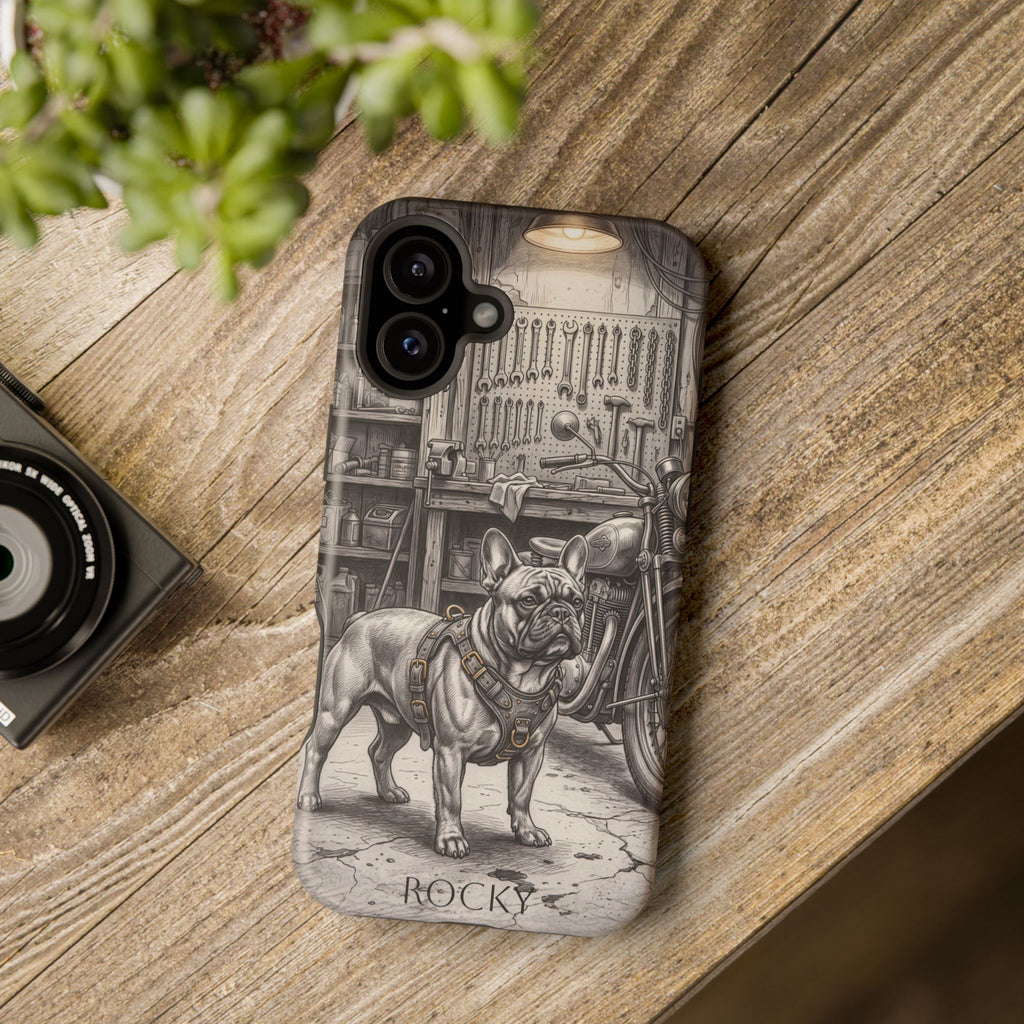 Personalized French Bulldog Vintage Street Phone Case — Wireless Charging Cover