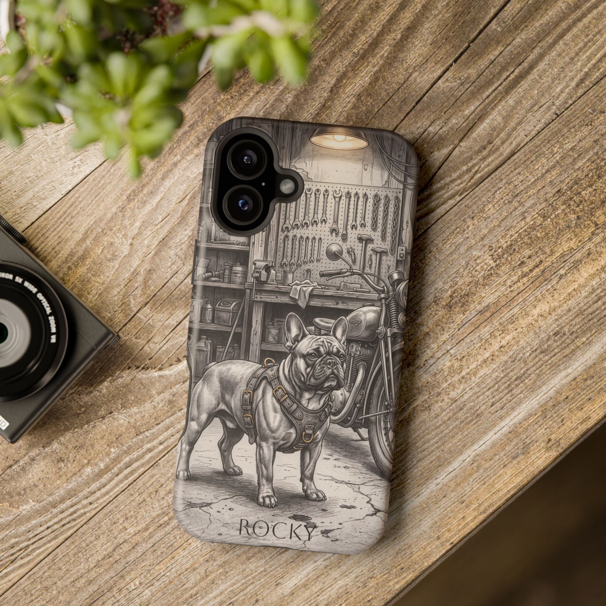 Personalized French Bulldog Vintage Street Phone Case — Wireless Charging Cover