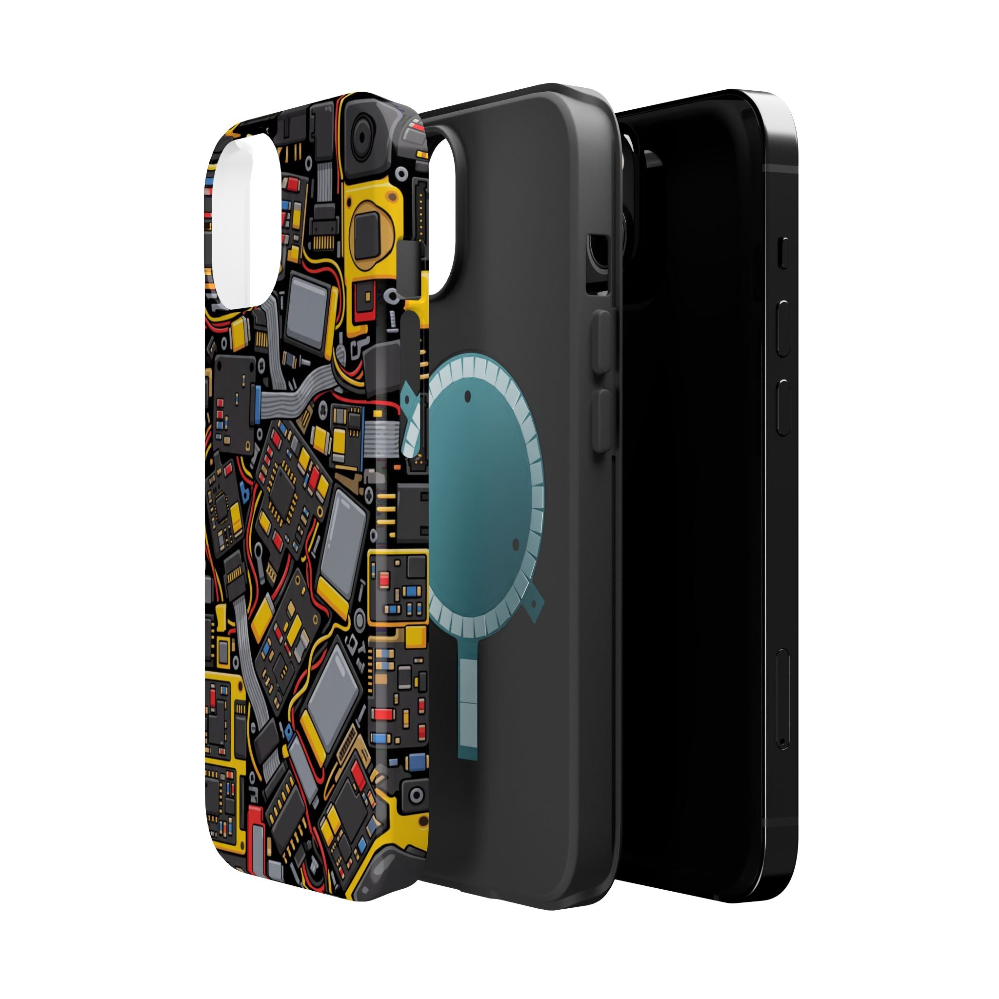 Voltage Board Phone Case — Yellow Circuit Wireless Charging Cover