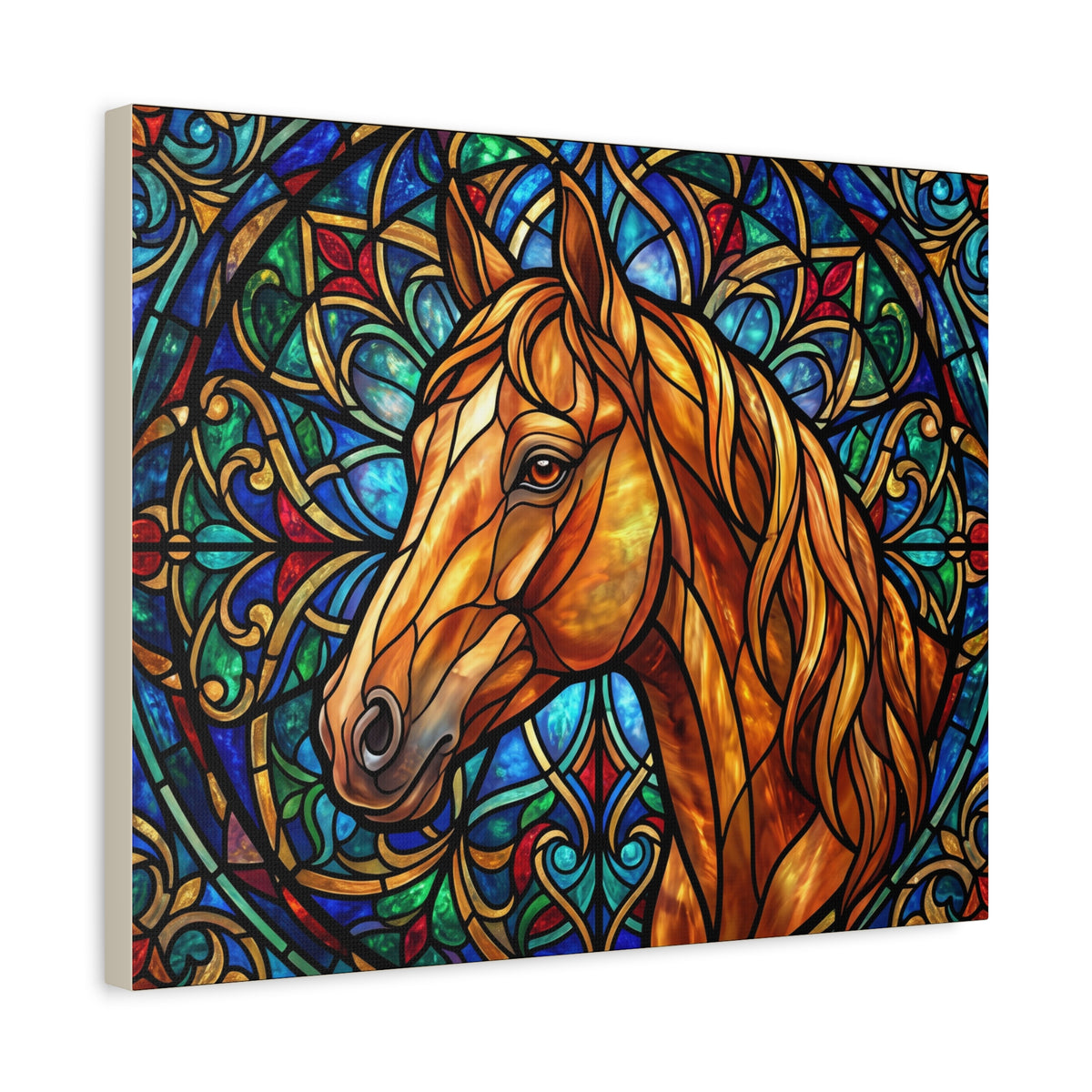 Horse Canvas | Stained Glass Horse Wall Art