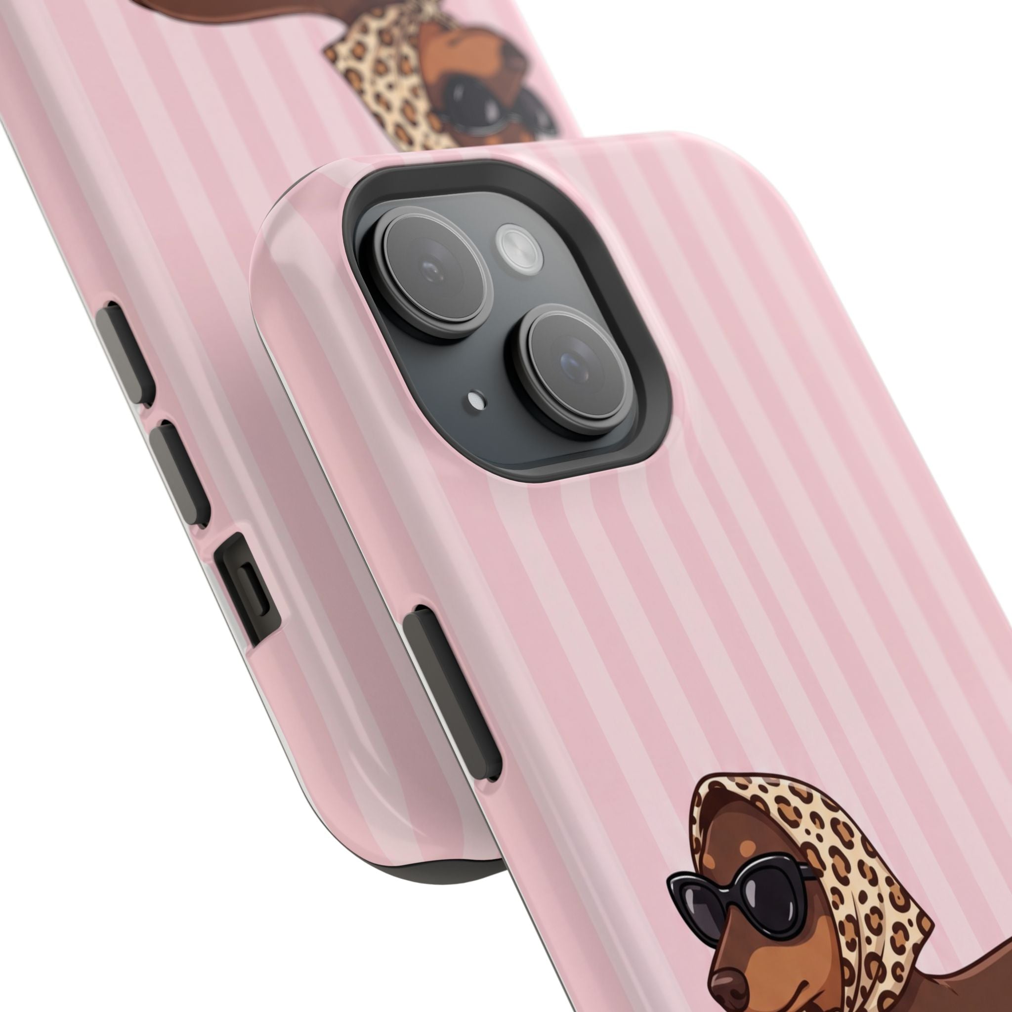 Preppy Dachshund Phone Case — Impact-Resistant Wireless Charging Cover