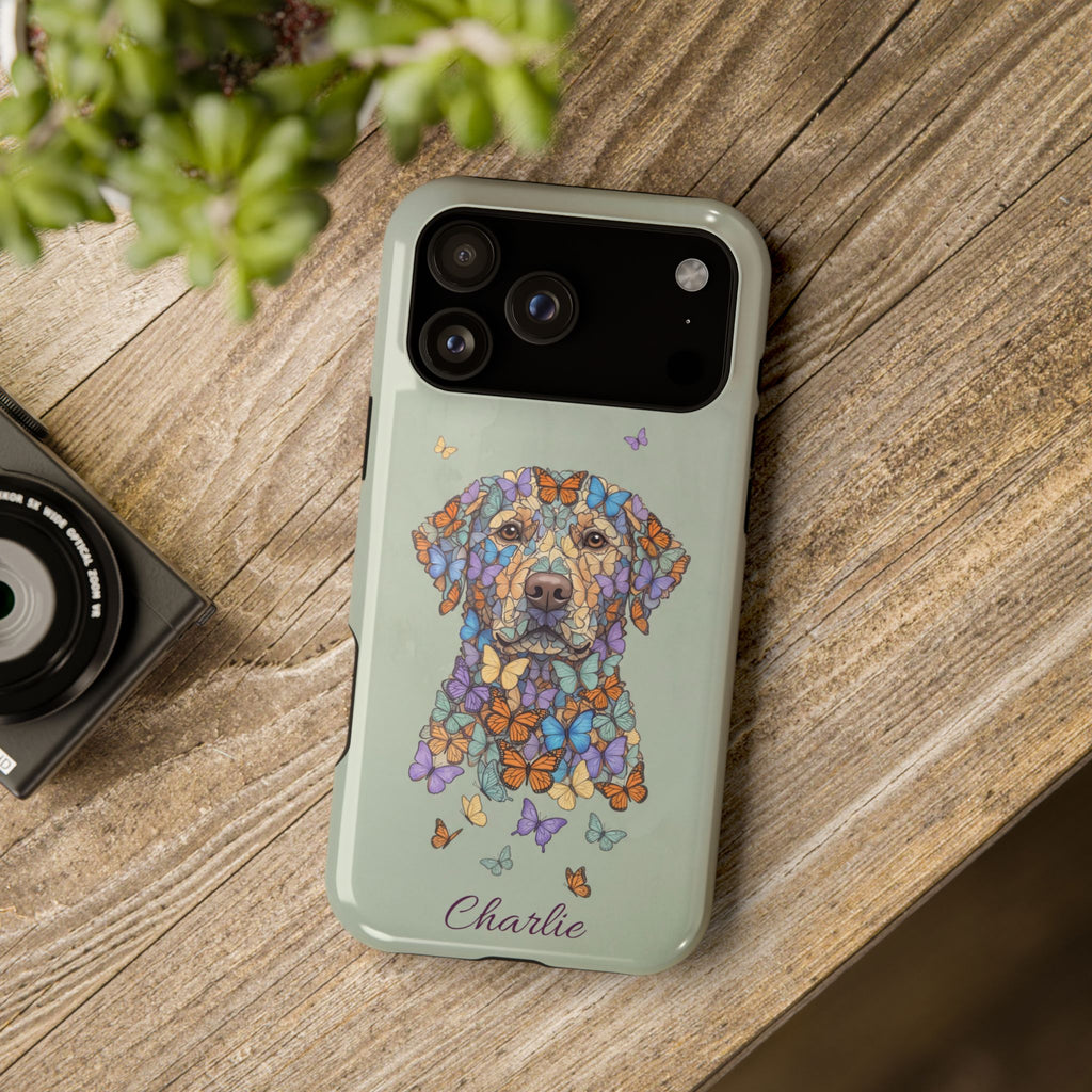 Personalized Butterfly Labrador Phone Case — Tough Magnetic Case with Wireless Charging