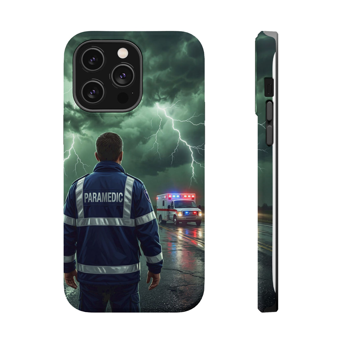 Paramedic Green Storm Phone Case — Magnetic Wireless Charging Cover