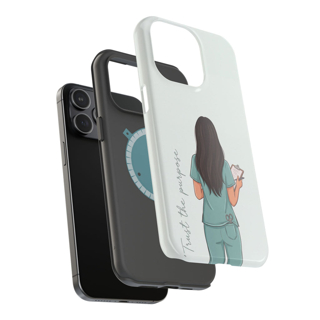 Nurse Illustration Phone Case — Impact-Resistant Wireless Charging Cover