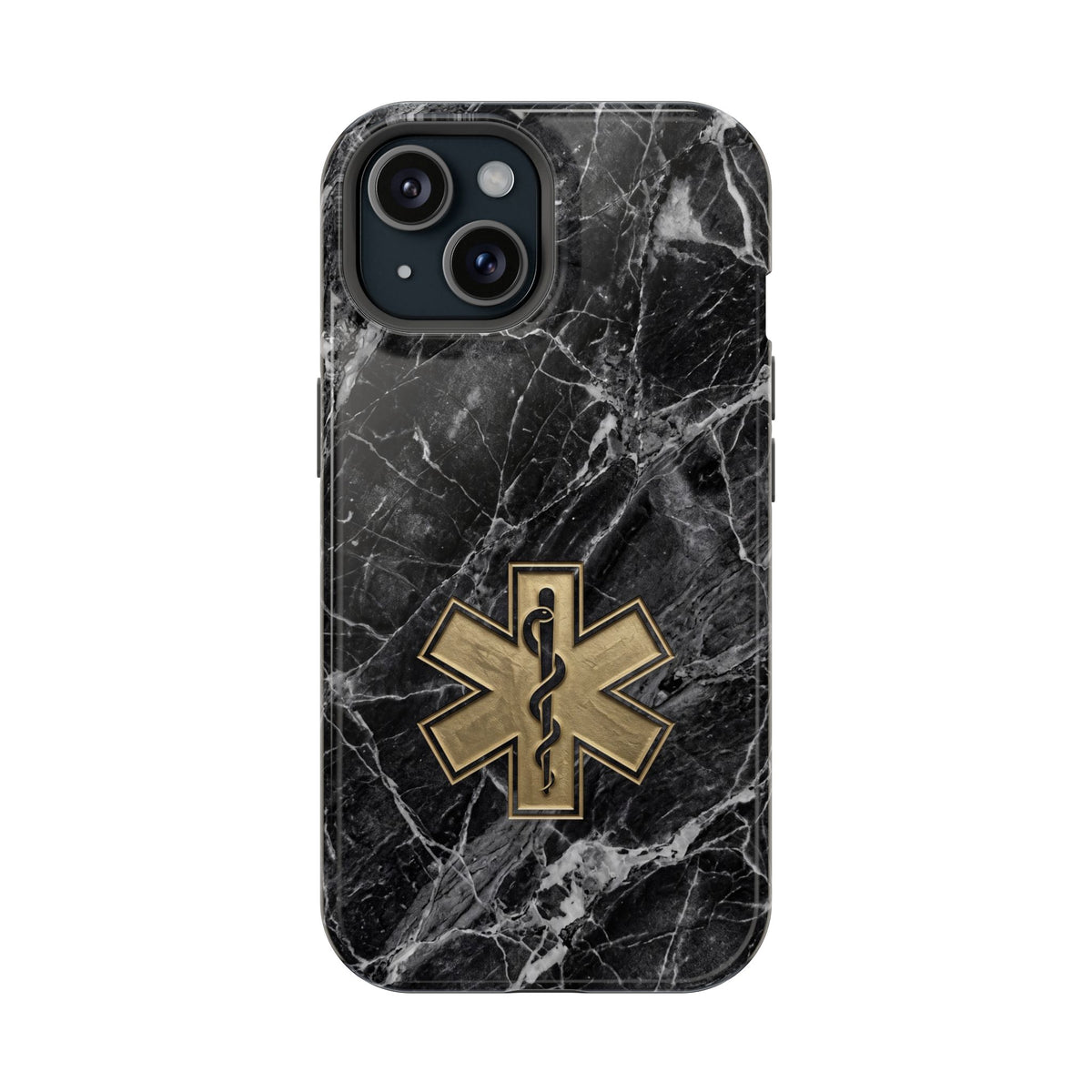 Paramedic/EMT Marble Phone Case — Magnetic Wireless Charging Cover