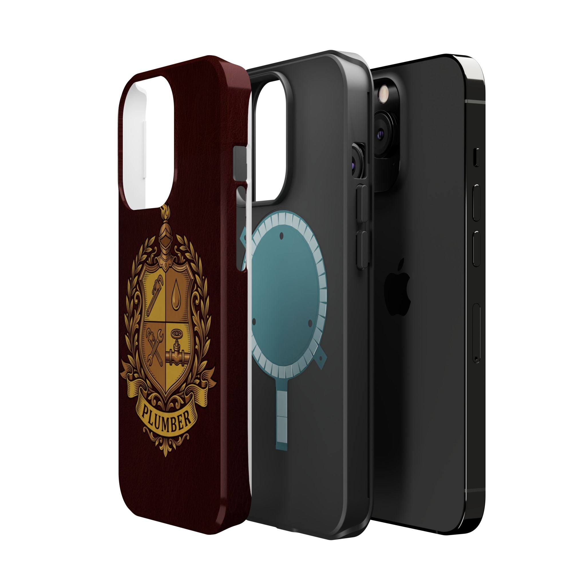 Plumber Crest Phone Case — Heraldic Shield Wireless Charging Cover