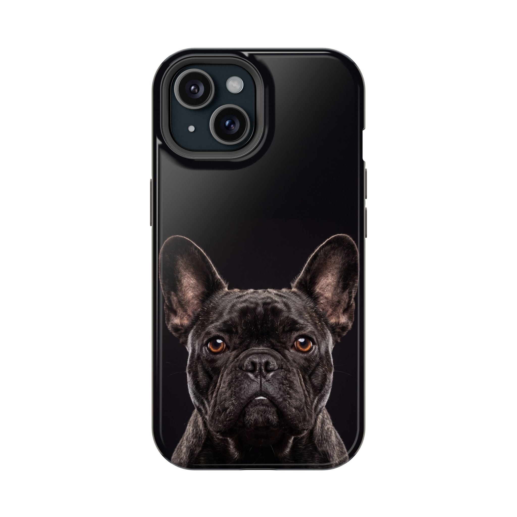 Black French Bulldog Phone Case — Impact-Resistant Wireless Charging Cover